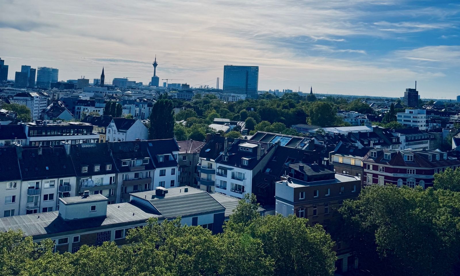 Ausblick über Düsseldorf vom 25hours Hotel in Düsseldorf