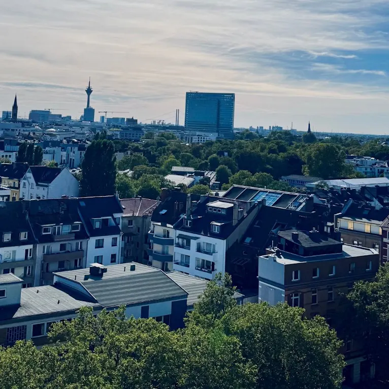 Ausblick über Düsseldorf vom 25hours Hotel in Düsseldorf
