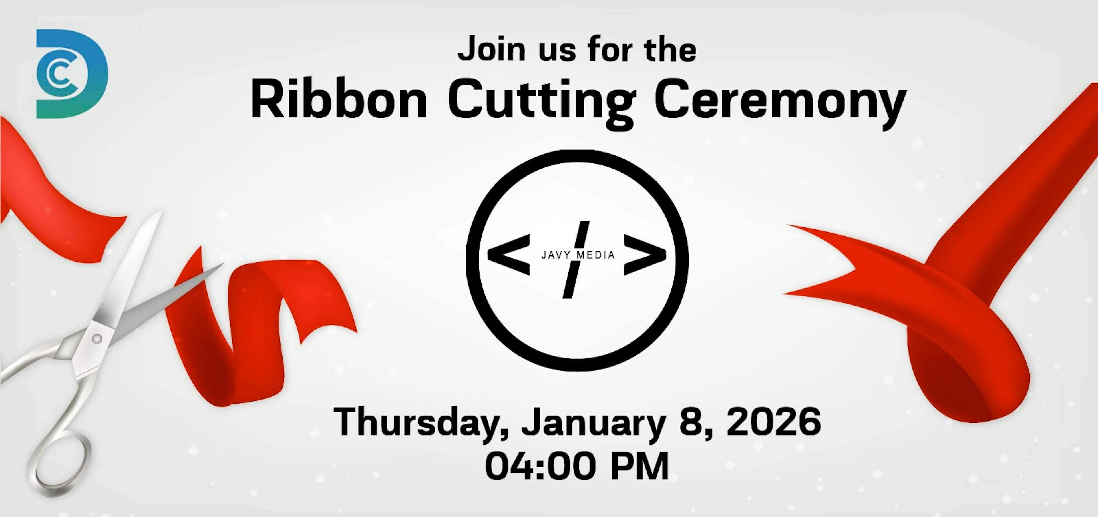 Javy media ribbon cutting