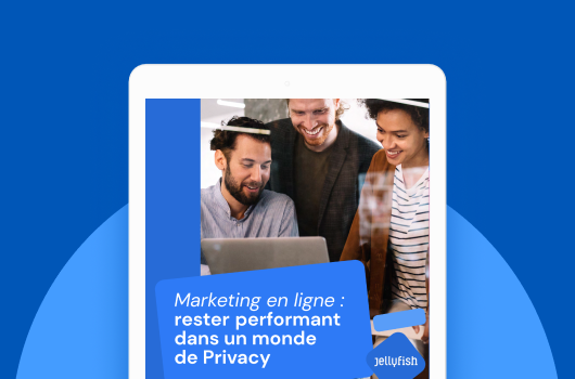 Jellyfish WhitePaper mock up on Blue Jellyfish Background