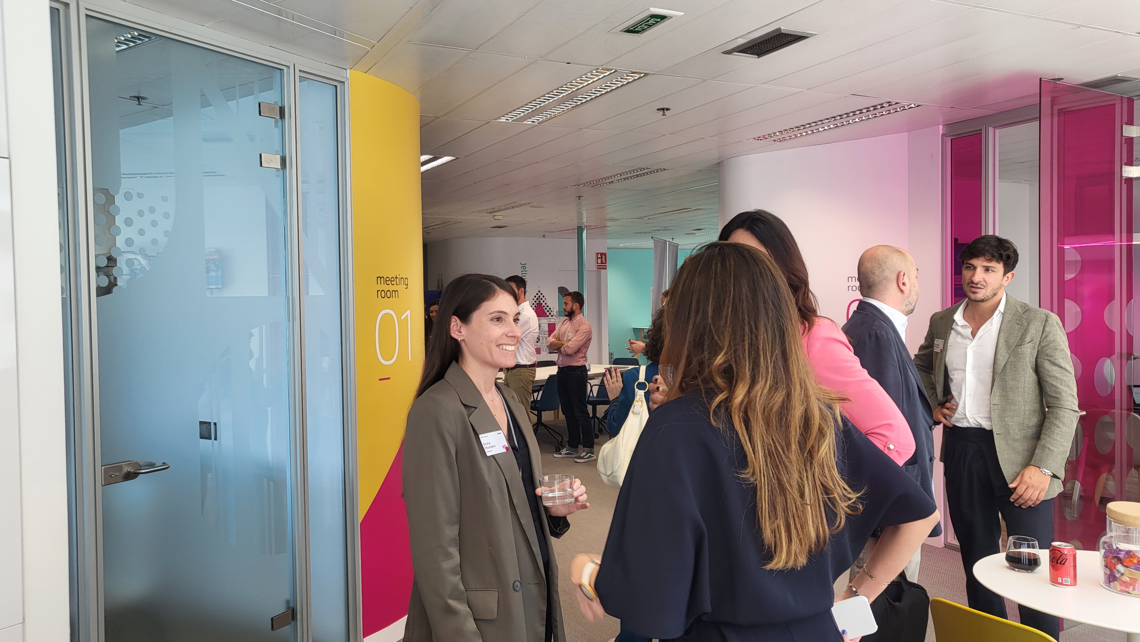 People networking in Jellyfish Office