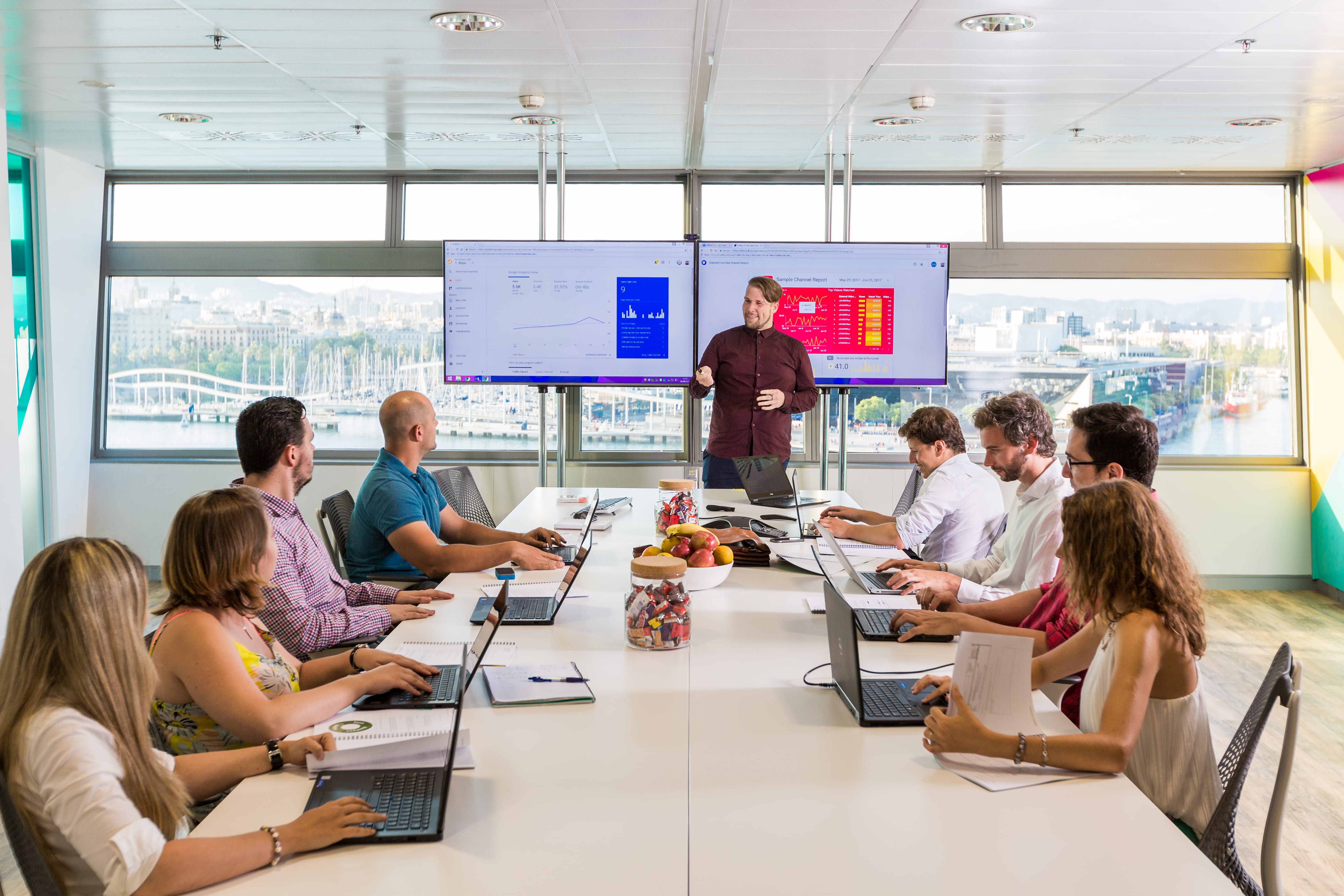 People in a meeting in Barcelona Jellyfish Office