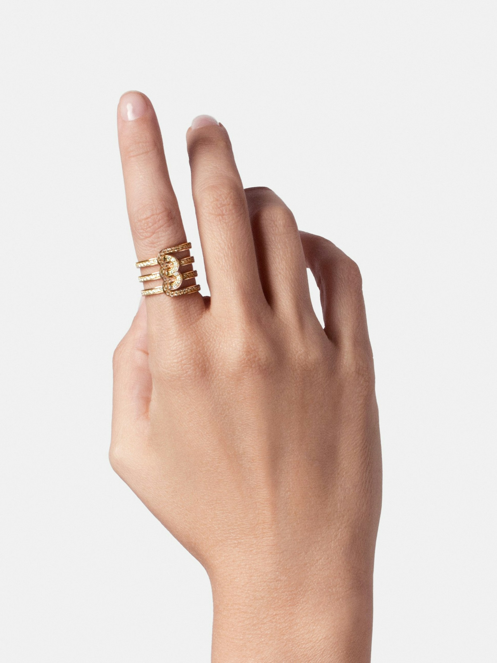 Demi-bague double Étreintes