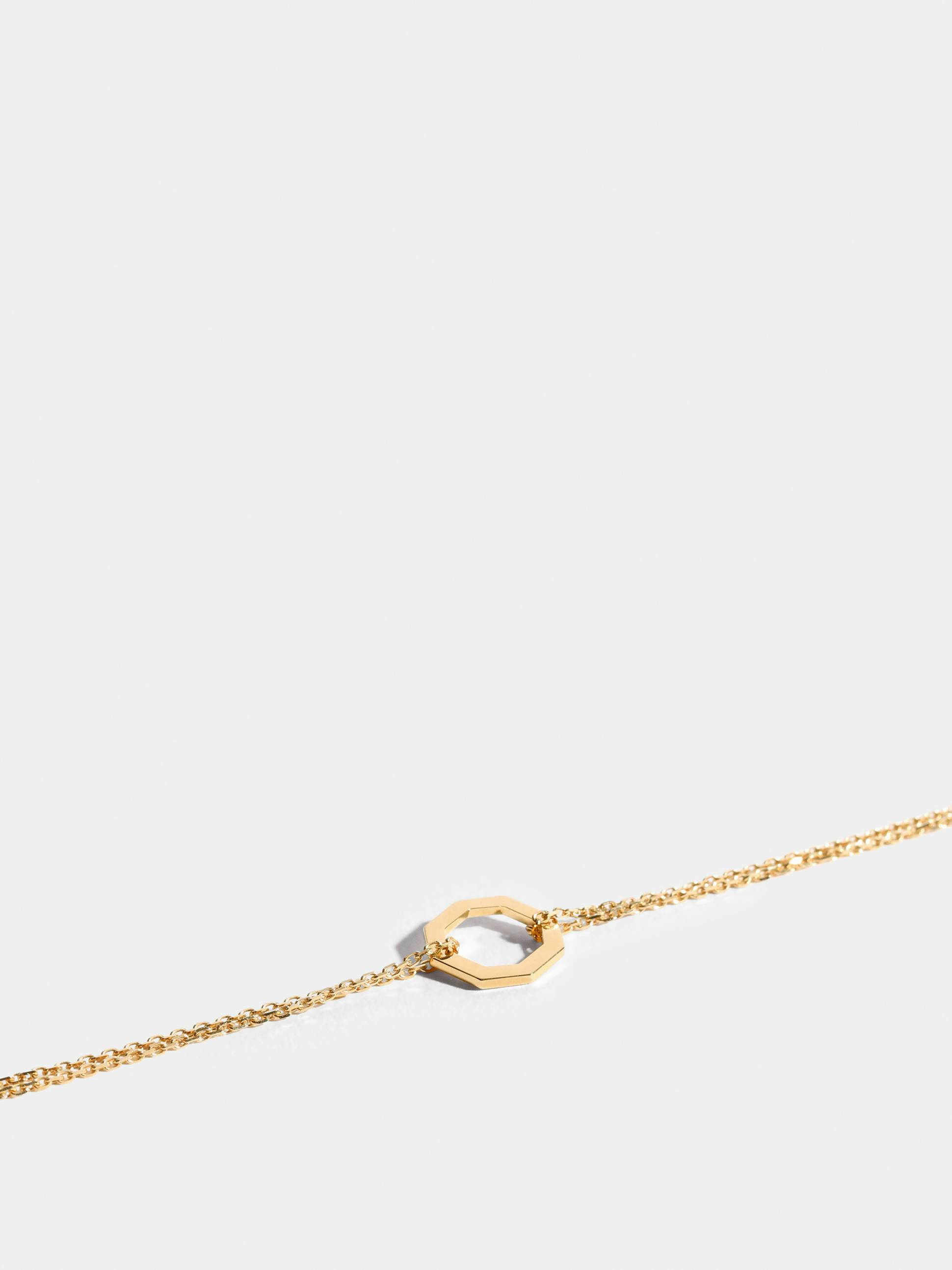 Octogone motif in 18k Fairmined ethical yellow gold, on a chain.
