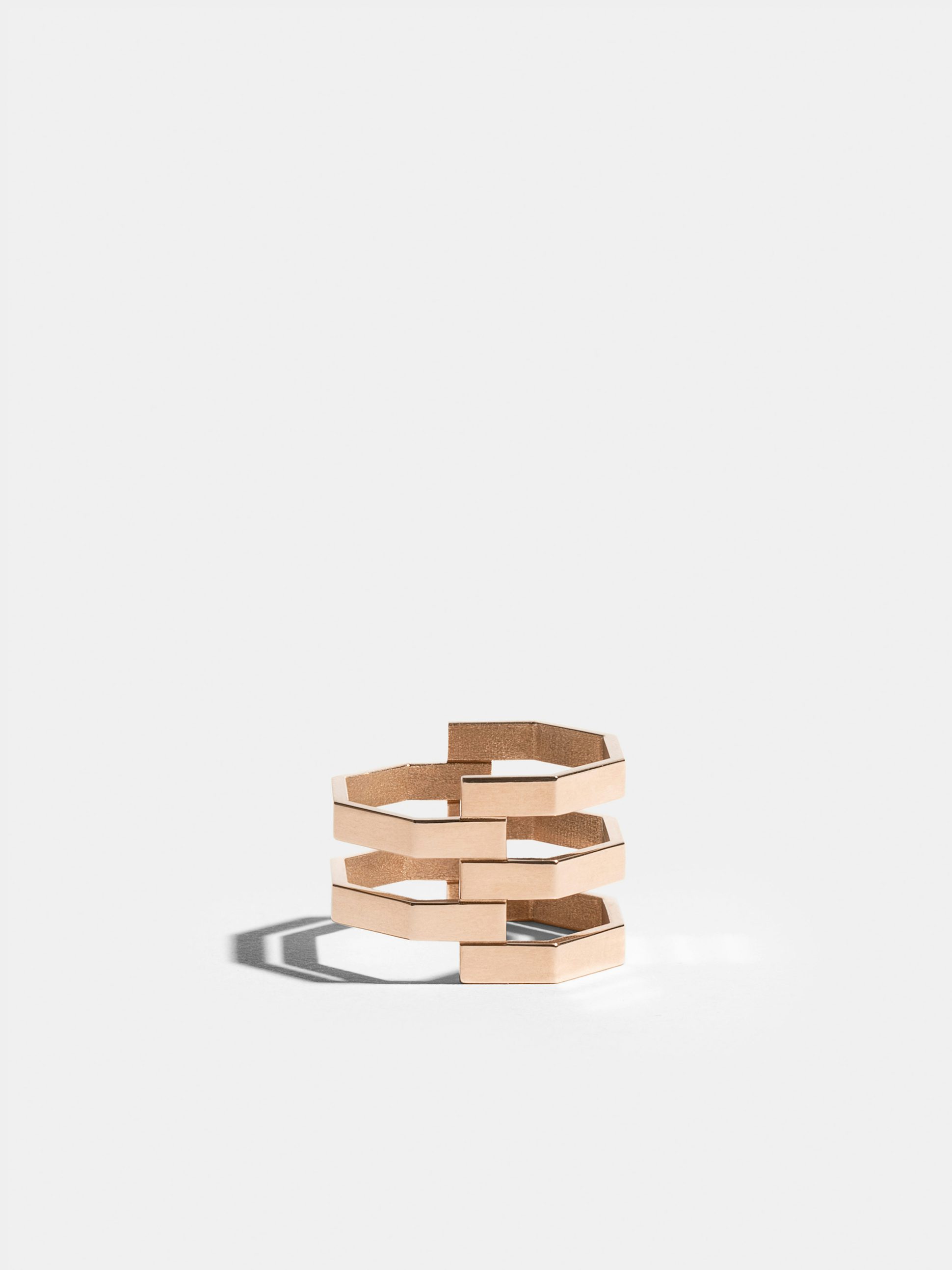 Octogone 5 ring in 18k Fairmined pink ethical gold | JEM Jewellery ethically minded 