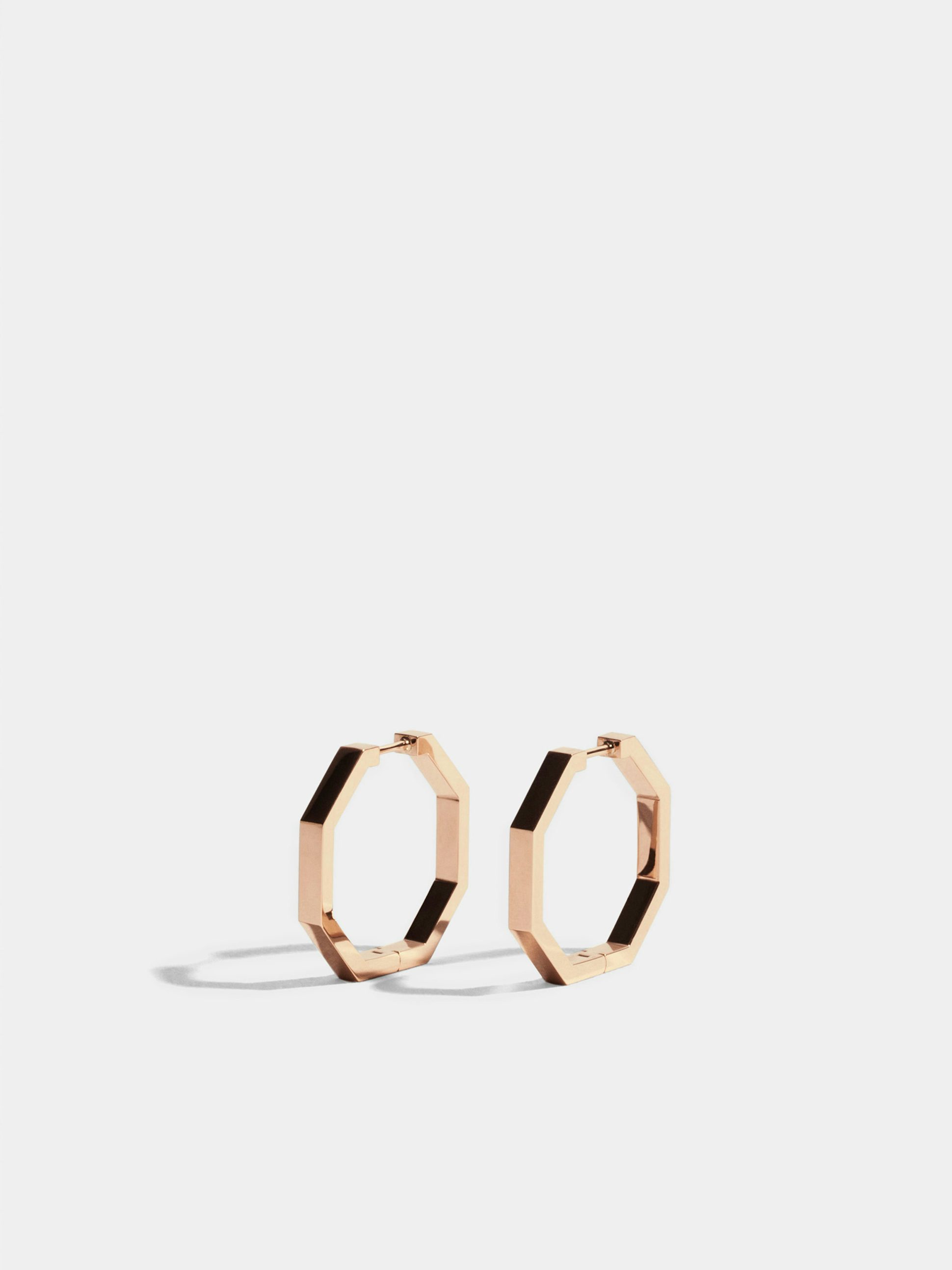 Boucles Octogone 18 en Or rose éthique 18 carats certifié Fairmined