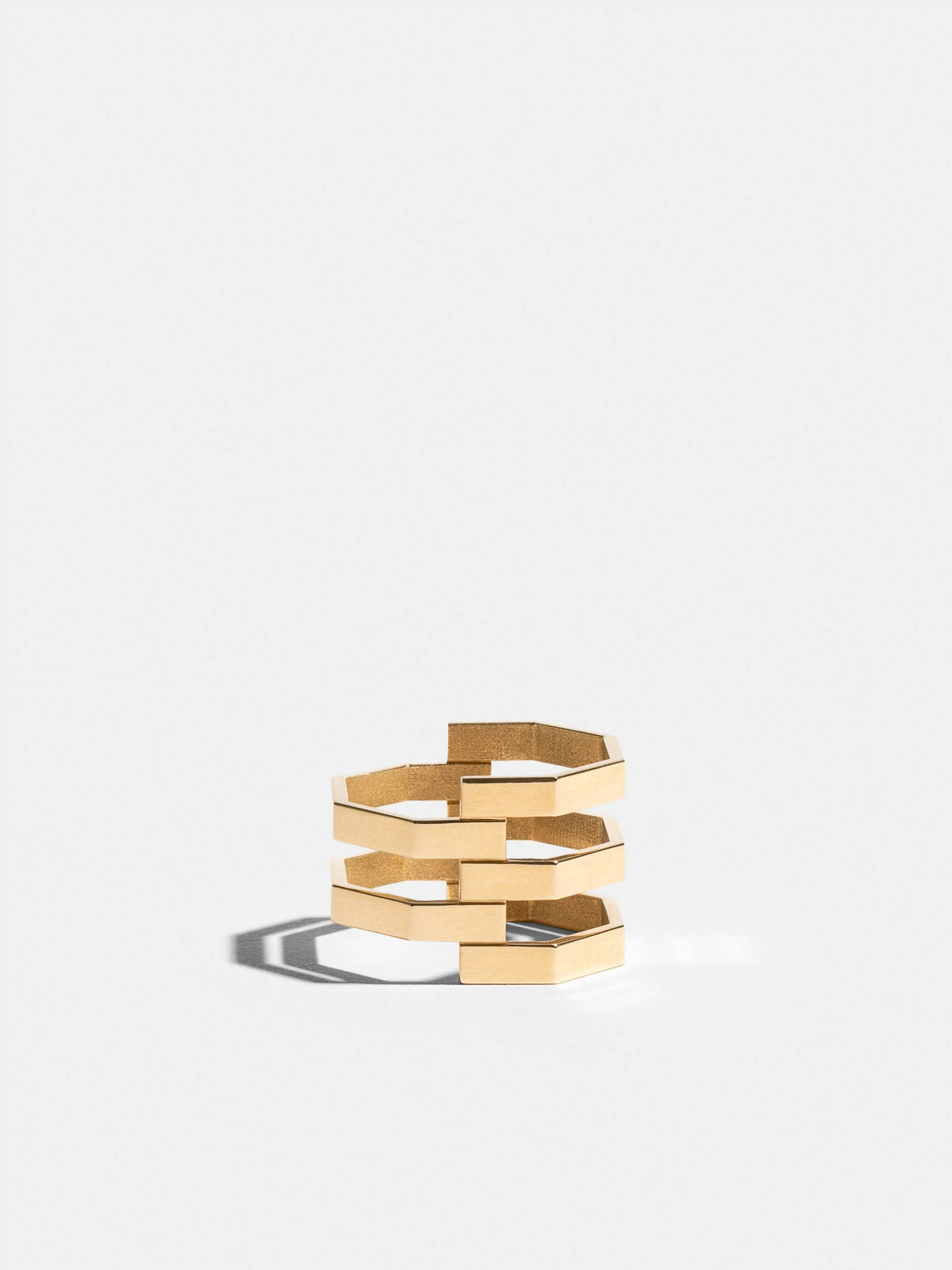 Octogone 5 ring in 18k Fairmined yellow ethical gold | JEM jewellery ethically minded