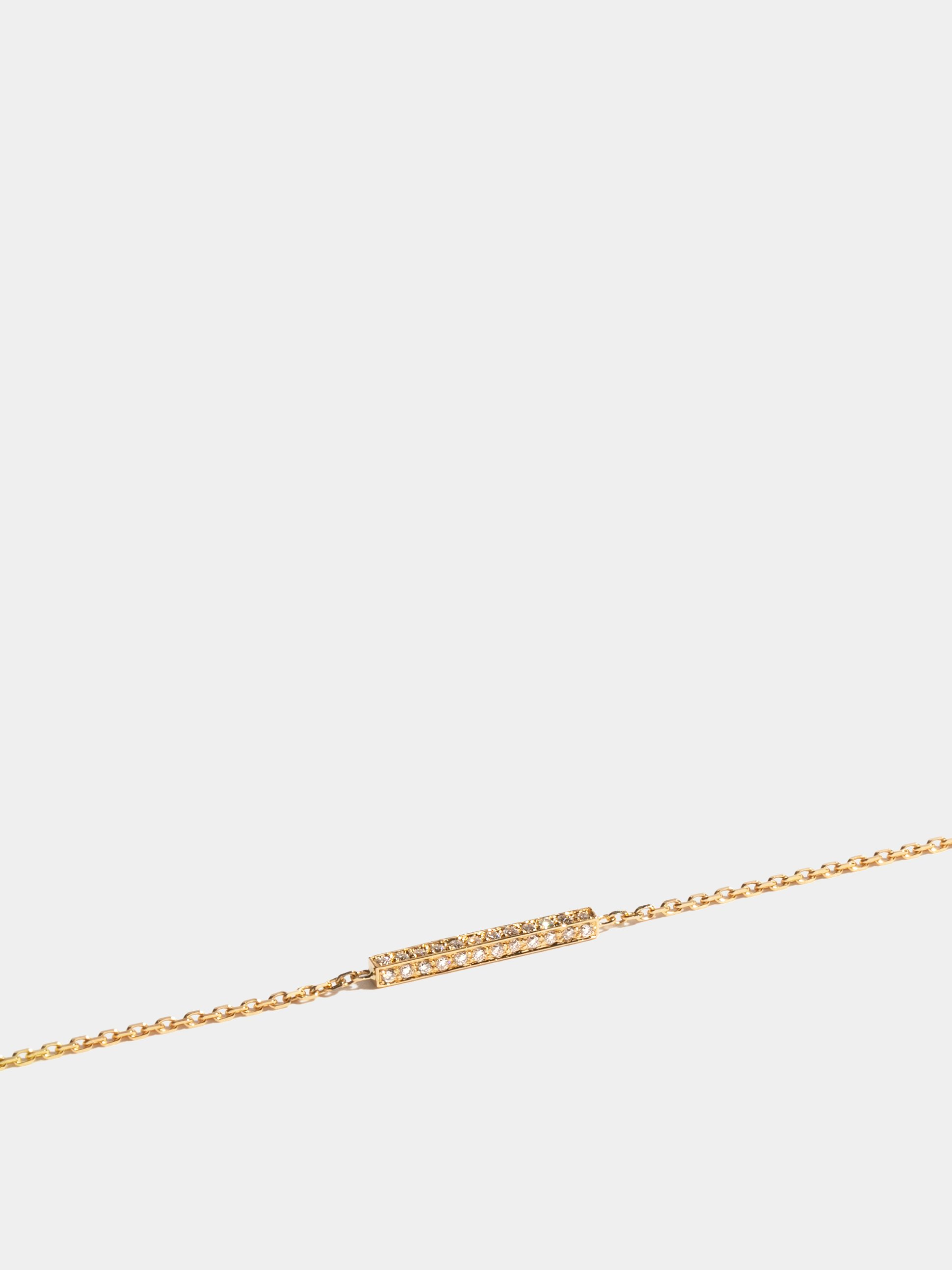 Anagramme paved bracelet in 18k Fairmined ethical yellow gold, on a chain | JEM jewellery ethically minded