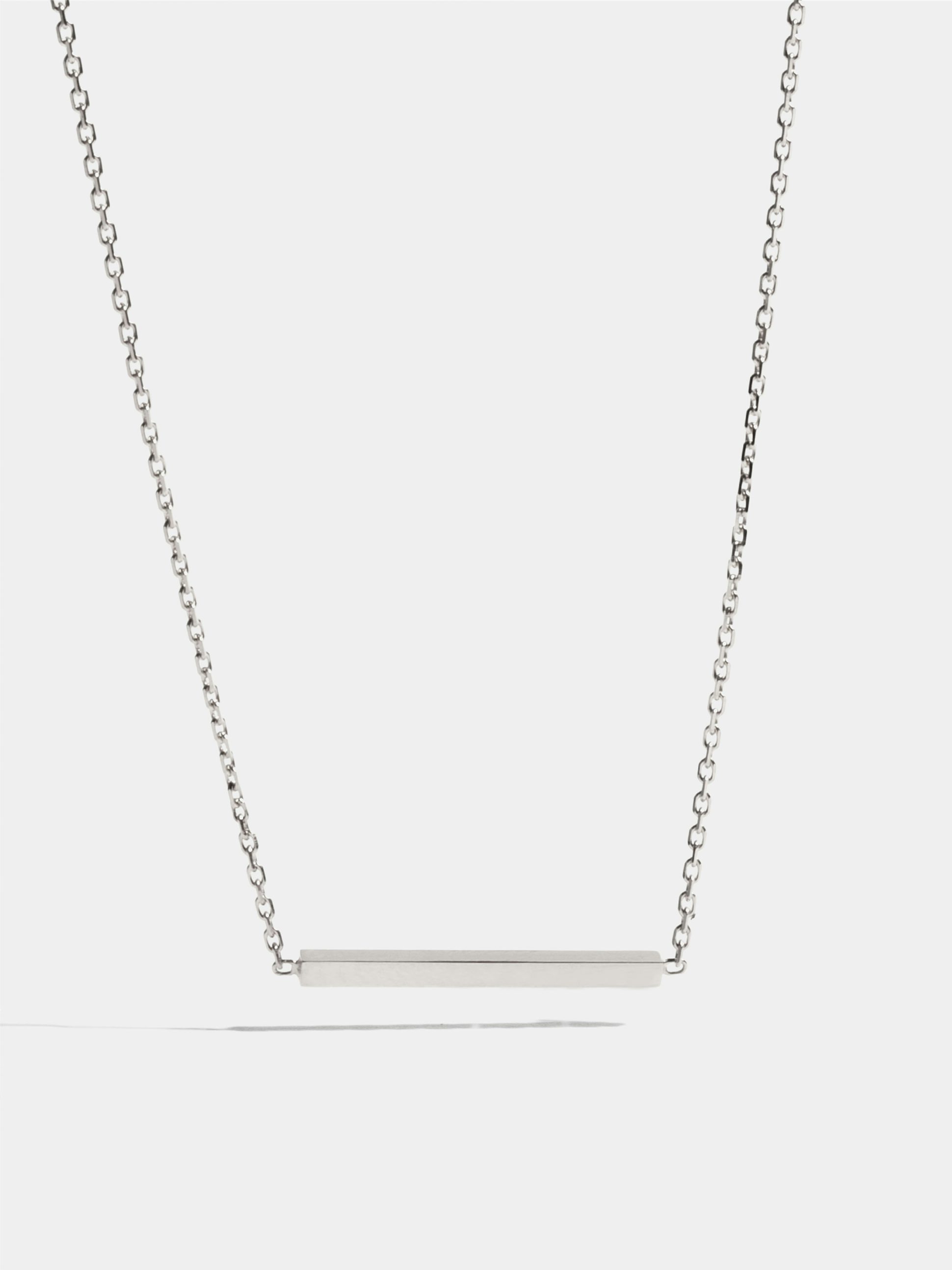 Anagramme polished motif in white gold 18k Fairmined ethical, on 42 cm chain