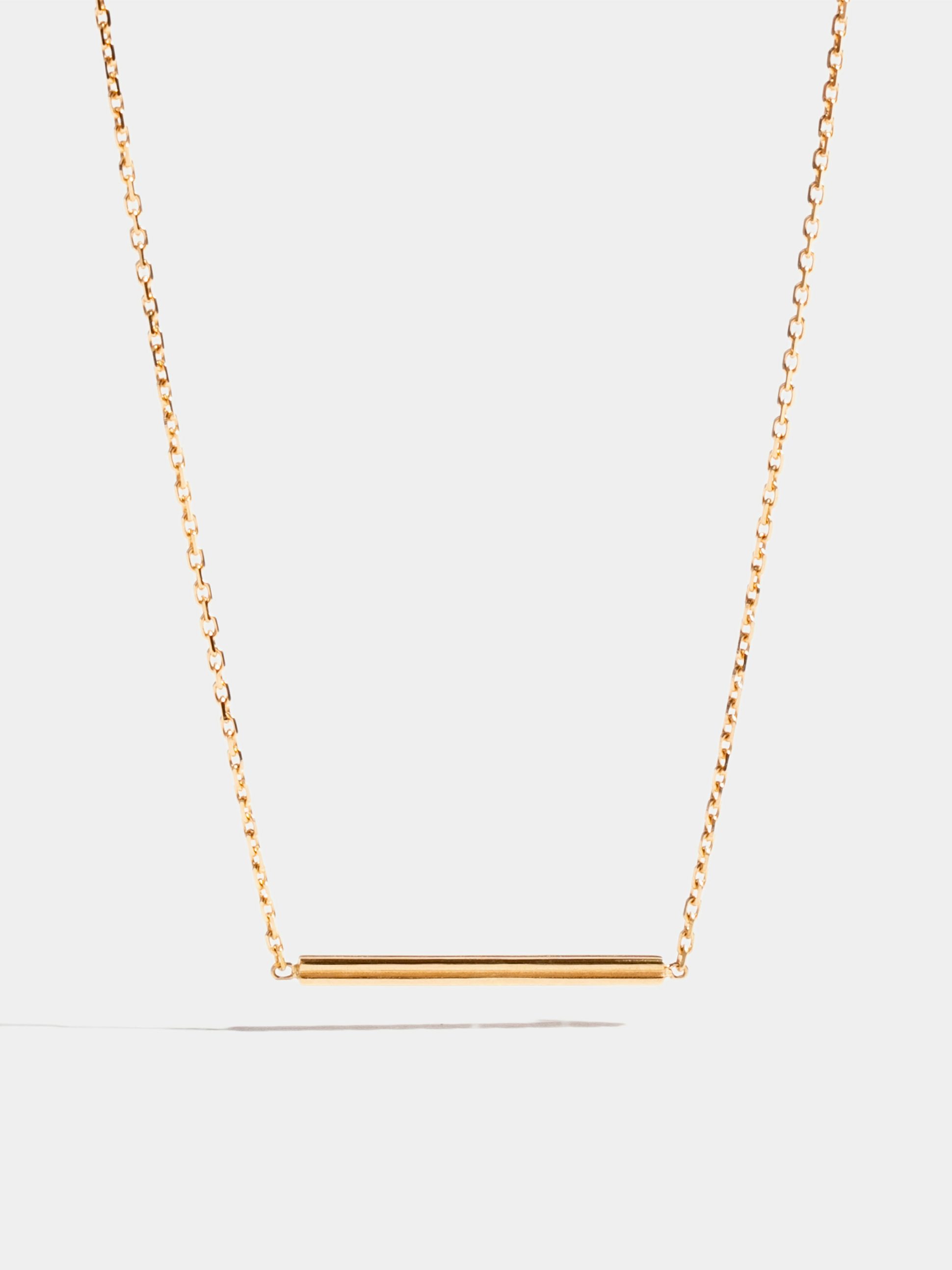Anagramme "double jonc" motif in yellow gold 18k Fairmined ethical, on 42 cm chain