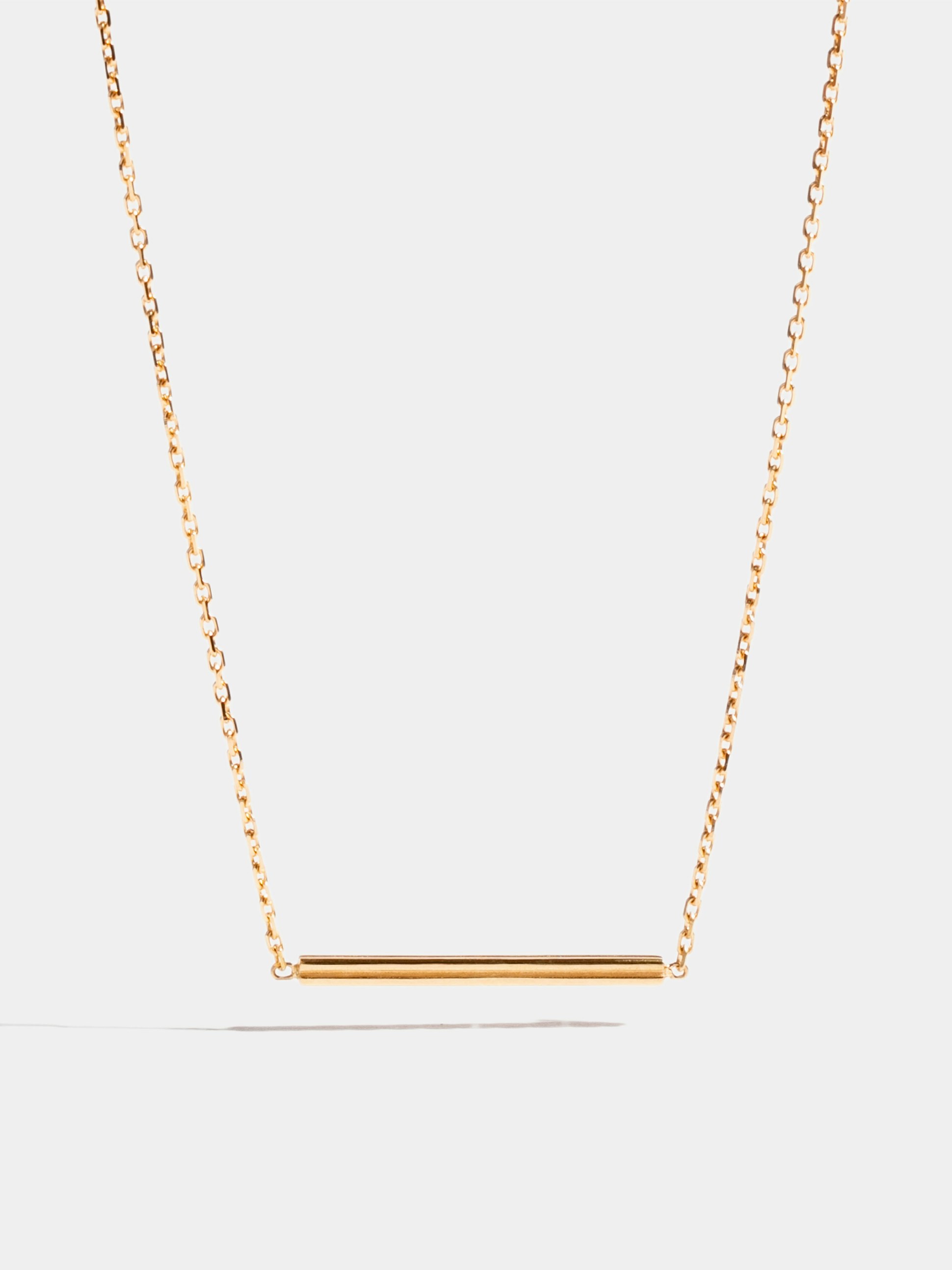Anagramme "double jonc" motif in yellow gold 18k Fairmined ethical, on 42 cm chain