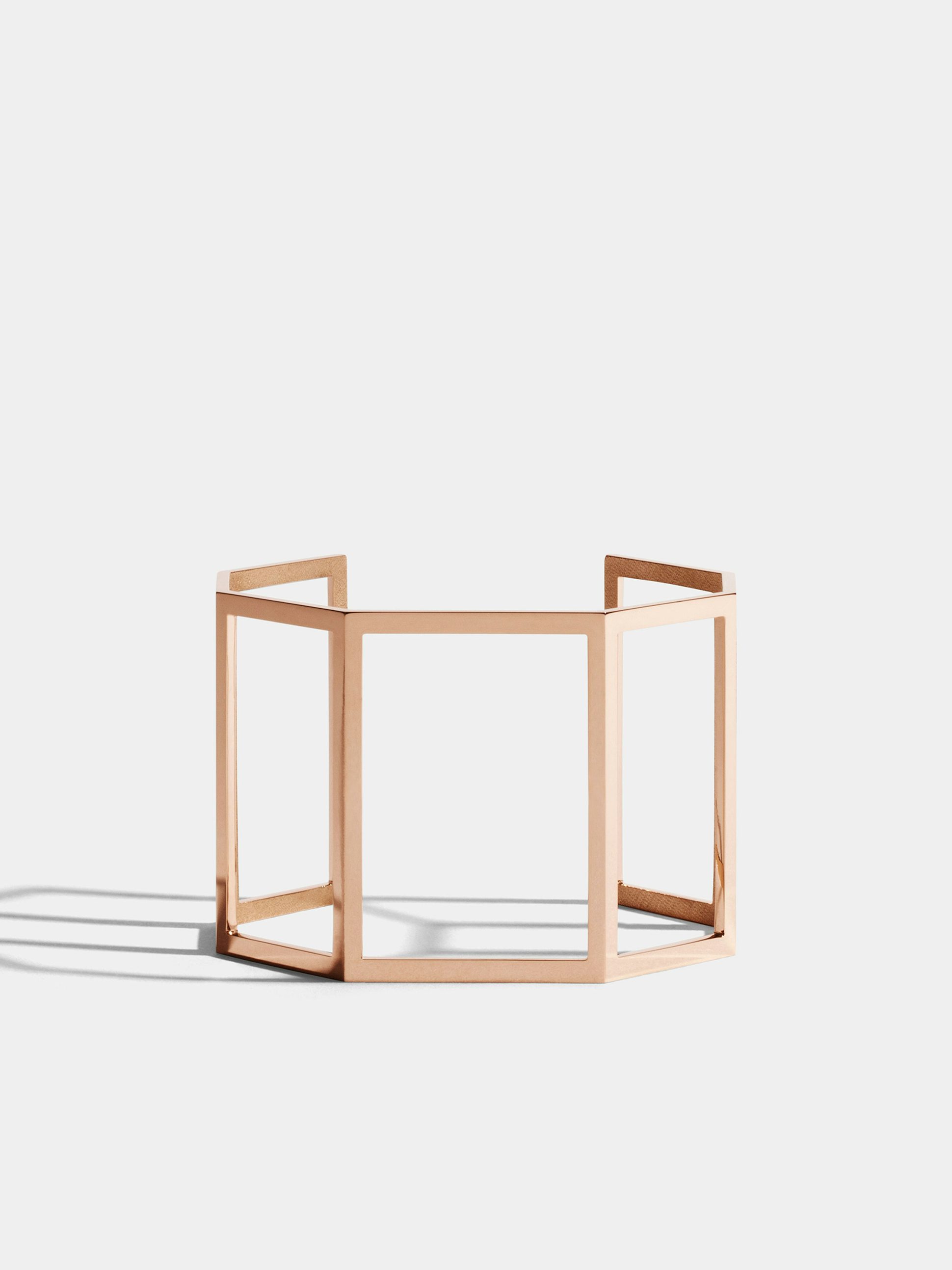 Manchette Octogone en Or rose éthique 18 carats certifié Fairmined (40mm de largeur)