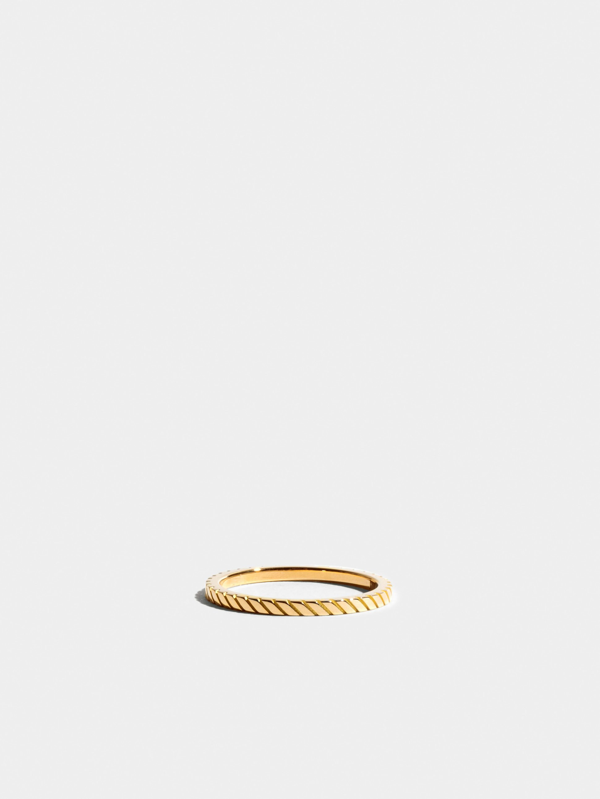Anagramme grooved ring in 18k Fairmined ethical yellow gold | JEM Jewellery Ethically Minded