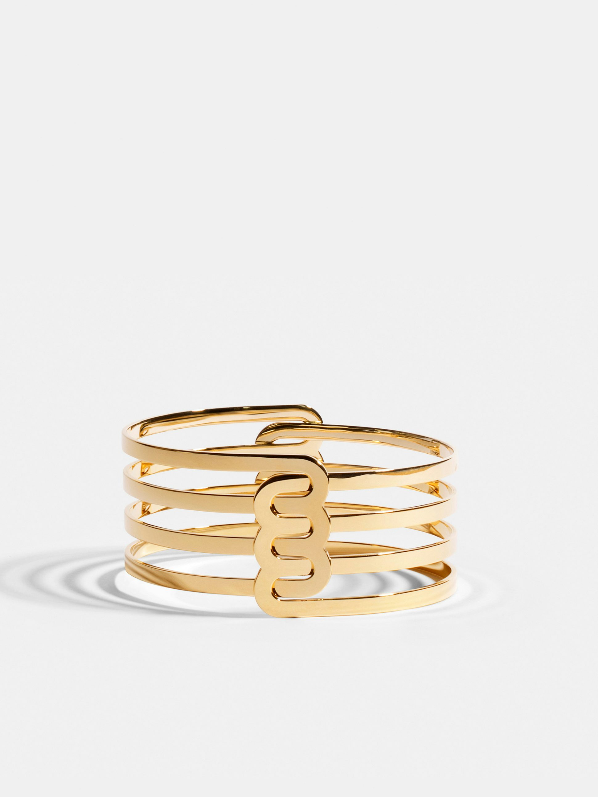 Demi-bracelet triple poli-brillant jaune