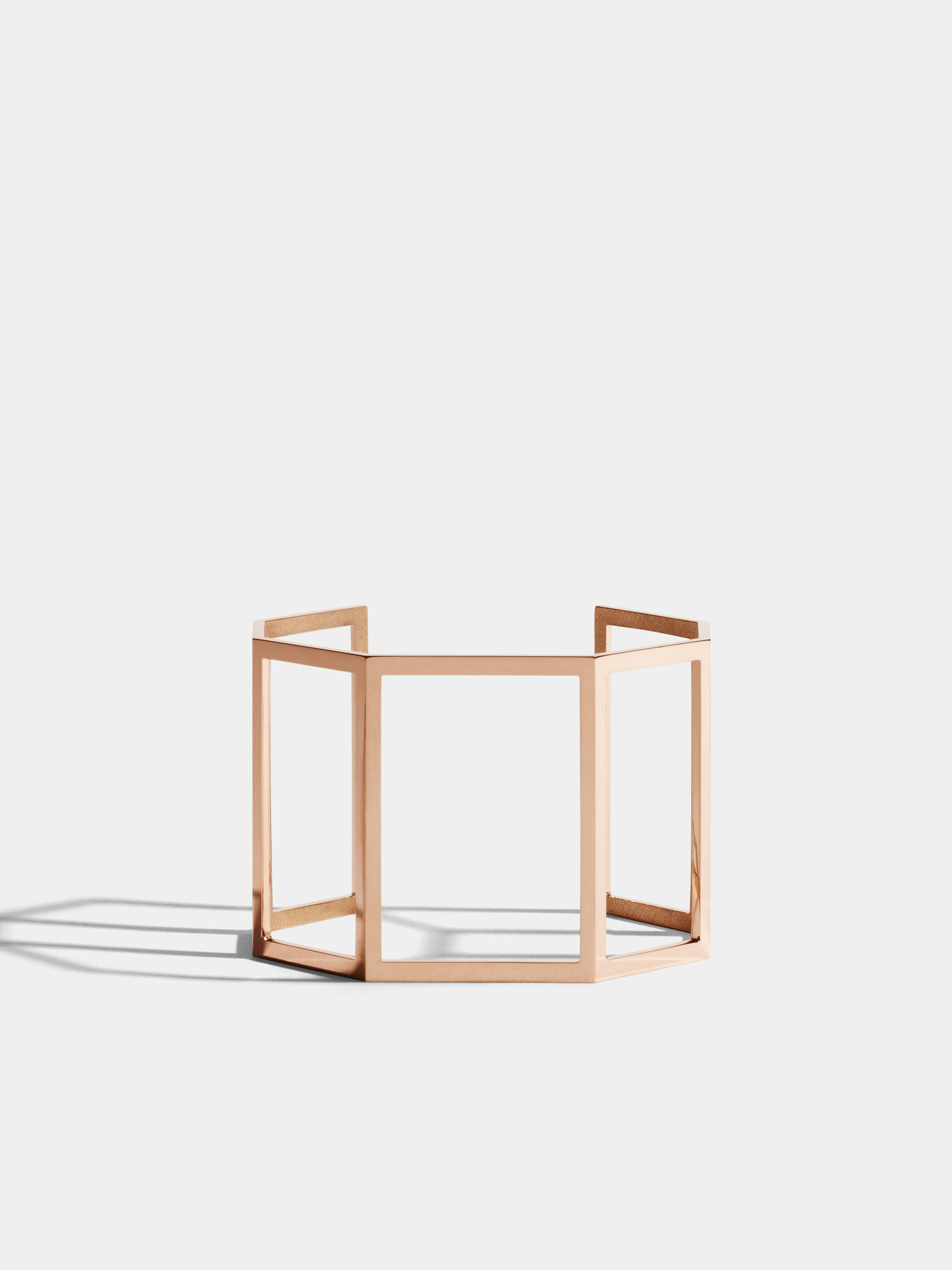 Octogone cuff in 18k Fairmined ethical rose gold (40mm wide)