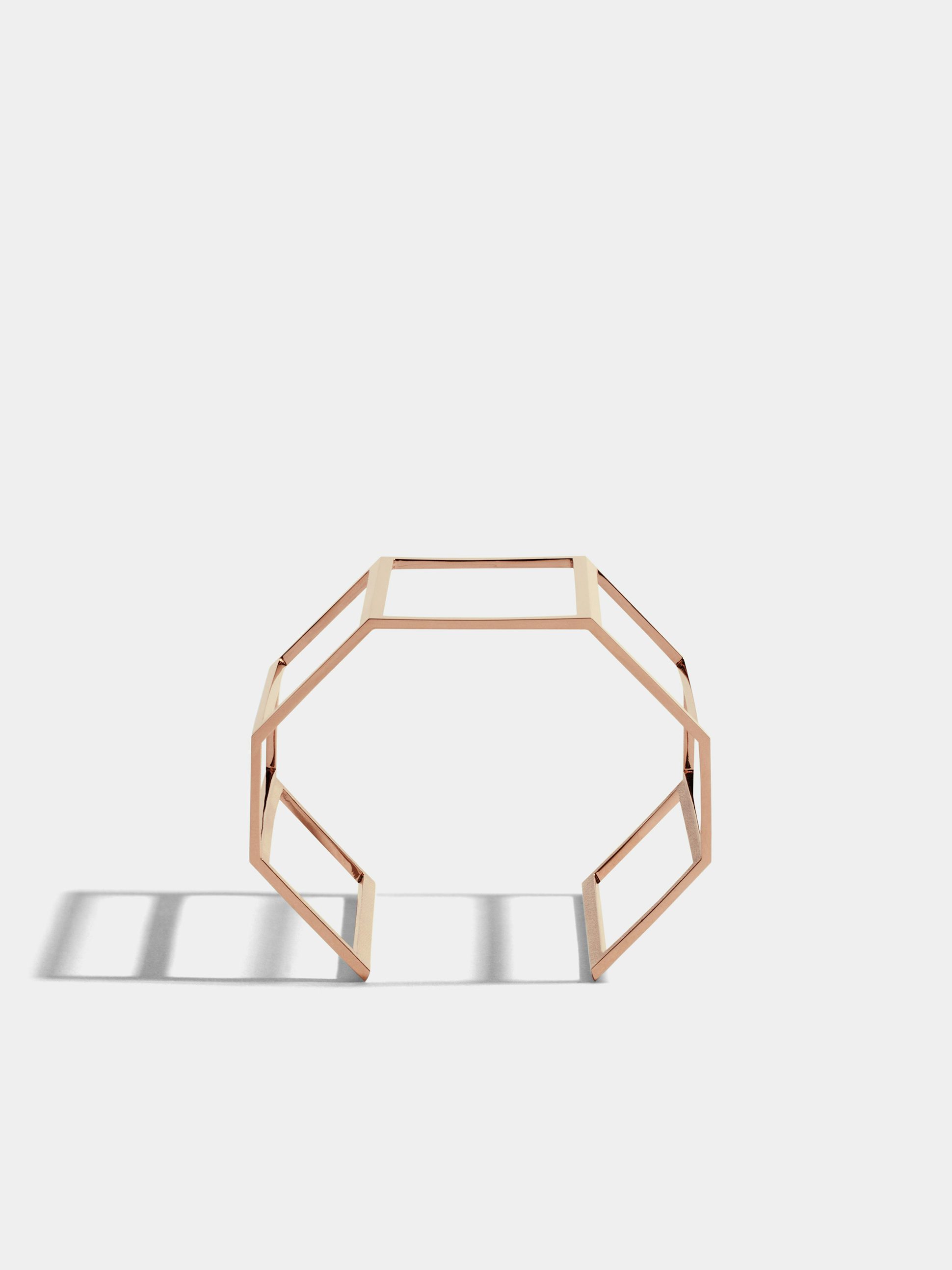 Octogone cuff in 18k Fairmined ethical rose gold (60mm wide)