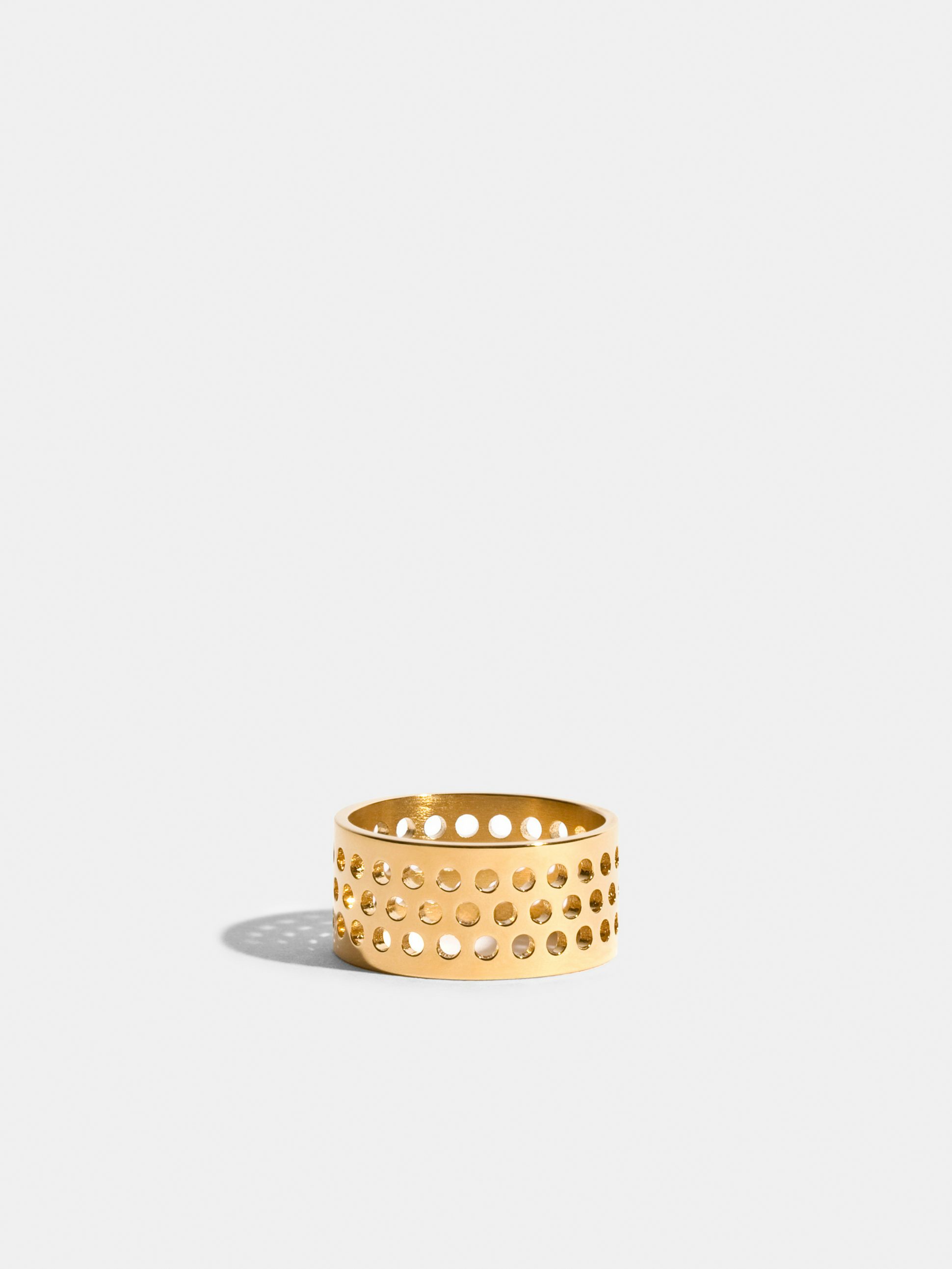 Bague Voids, JEM by India Mahdavi, en Or jaune éthique 18 carats certifié Fairmined (3 rangs, perforations moyennes)
