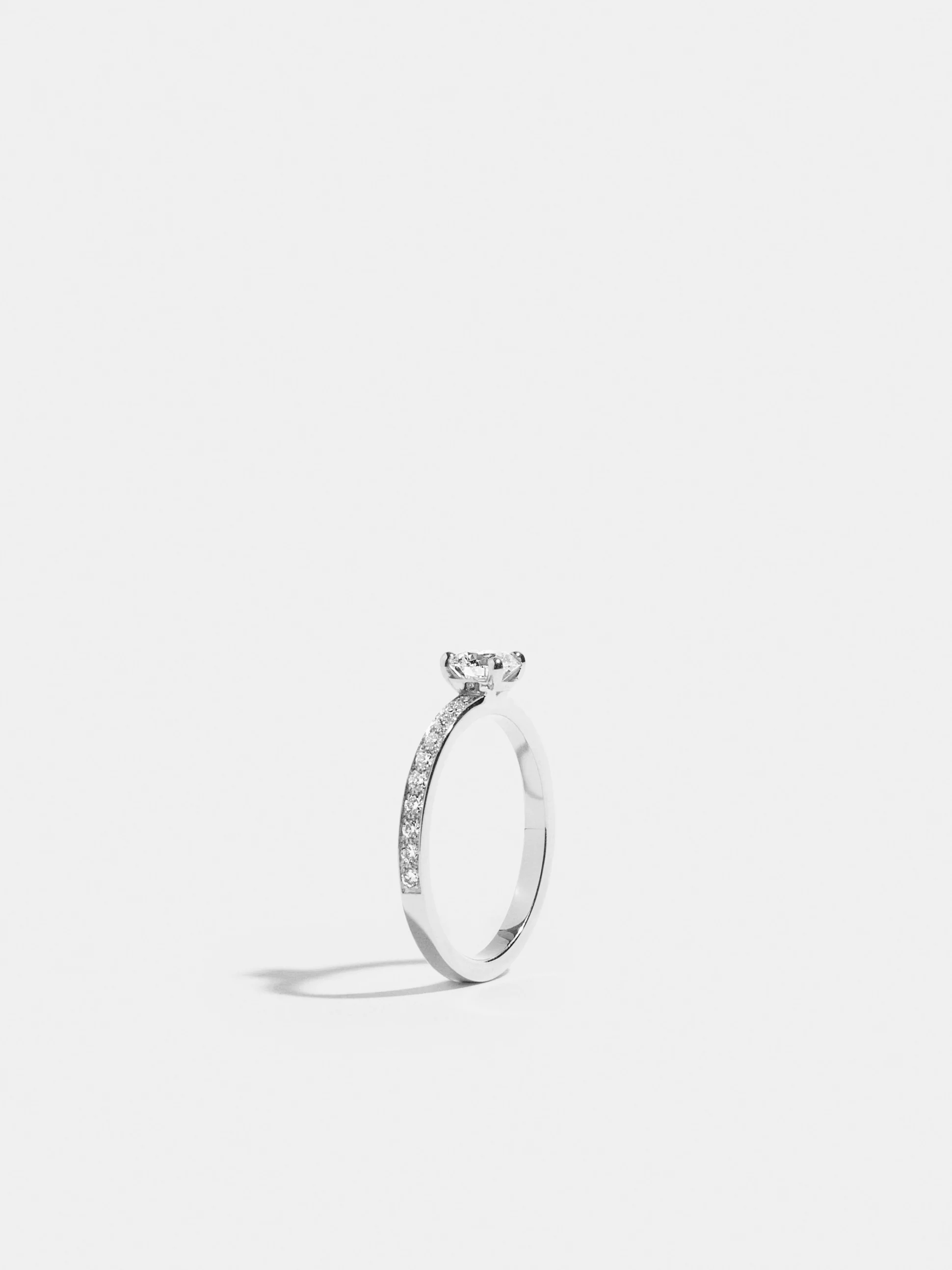 Solitaire With Ribbon Anagramme flat ribbon Solitaire in white gold 18k Fairmined ethical ...