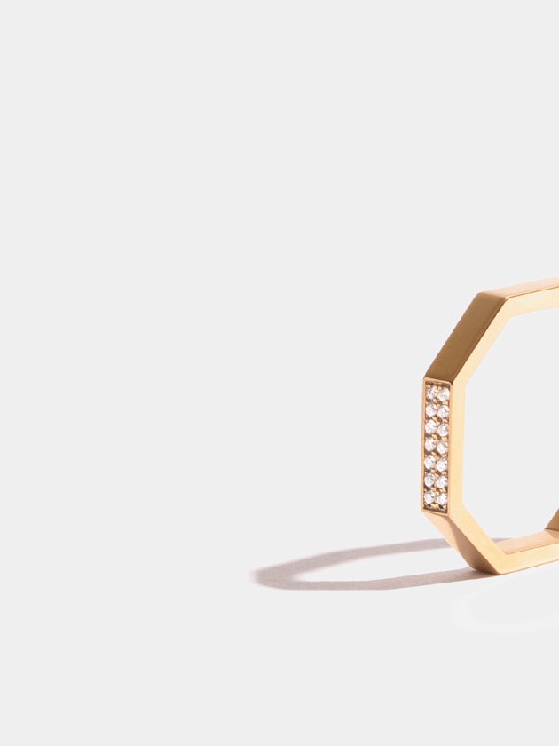 Octogone simple paved ring 01