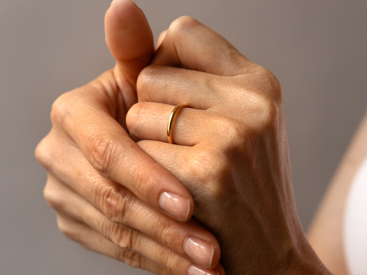 Demi-jonc wedding band in Fairmined rose gold JEM, jewellery