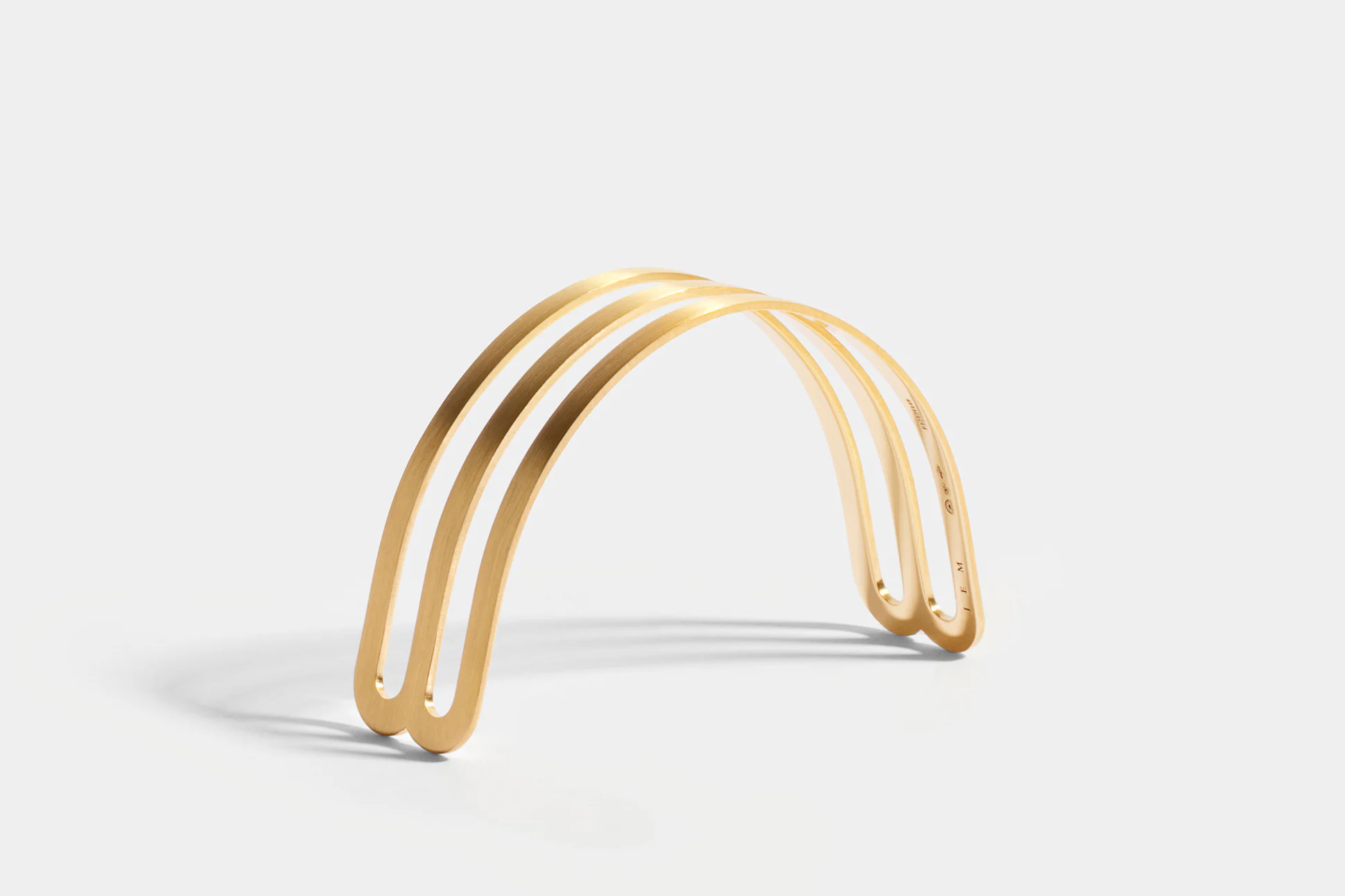 Demi-bracelet double brossé jaune