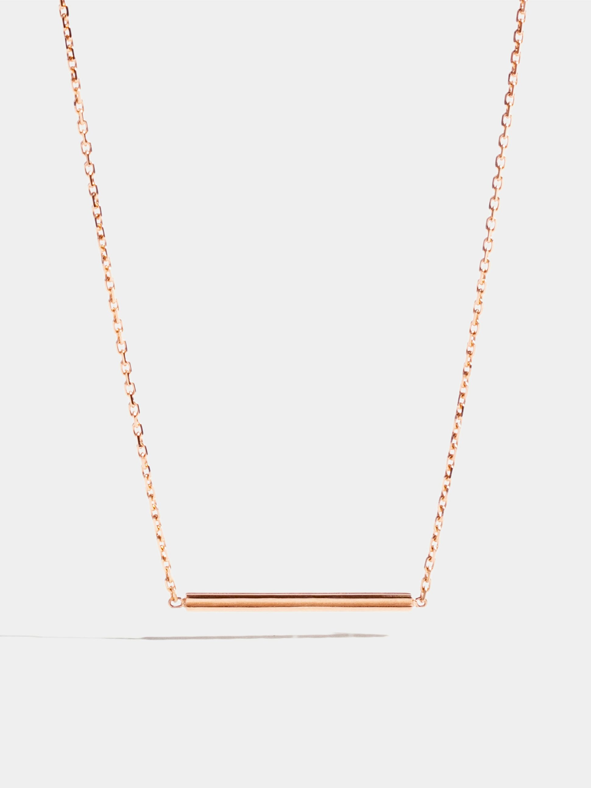 Anagramme "double jonc" motif in rose gold 18k Fairmined ethical, on 42 cm chain