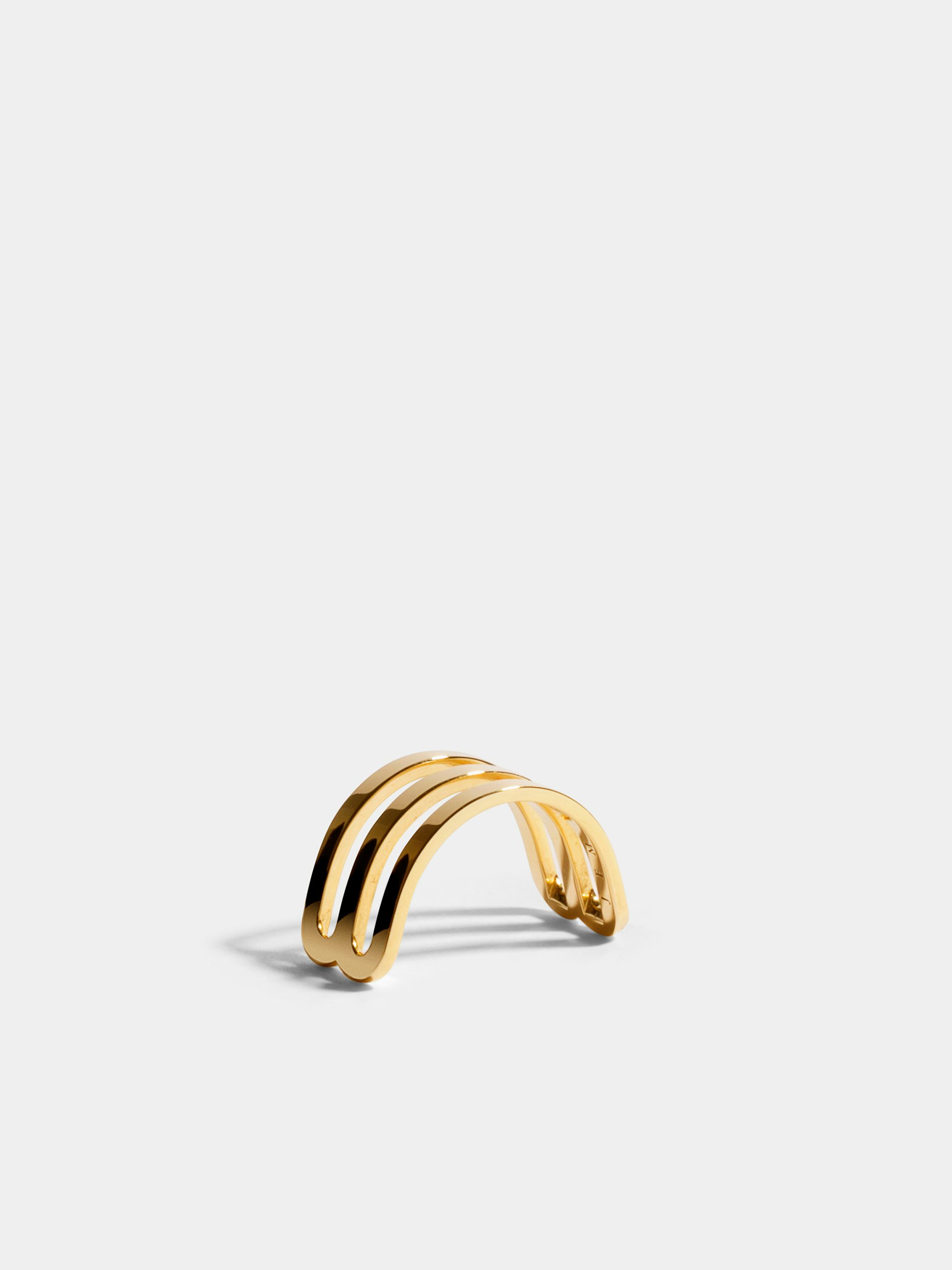 Étreintes double half-ring in 18k Fairmined ethical yellow gold with a polished finish.