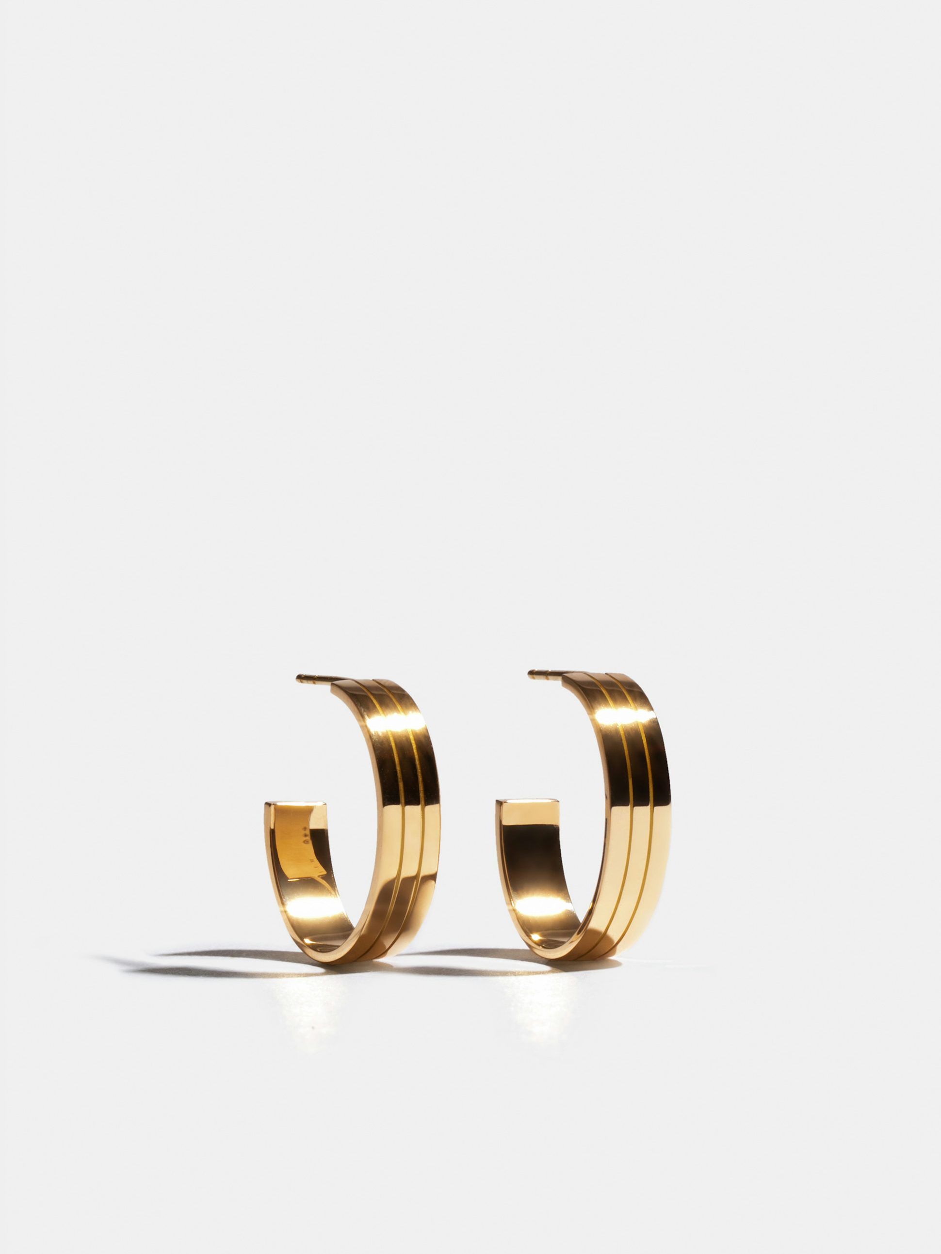 Créoles Sillons 3 rangs en Or jaune éthique 18 carats certifié Fairmined