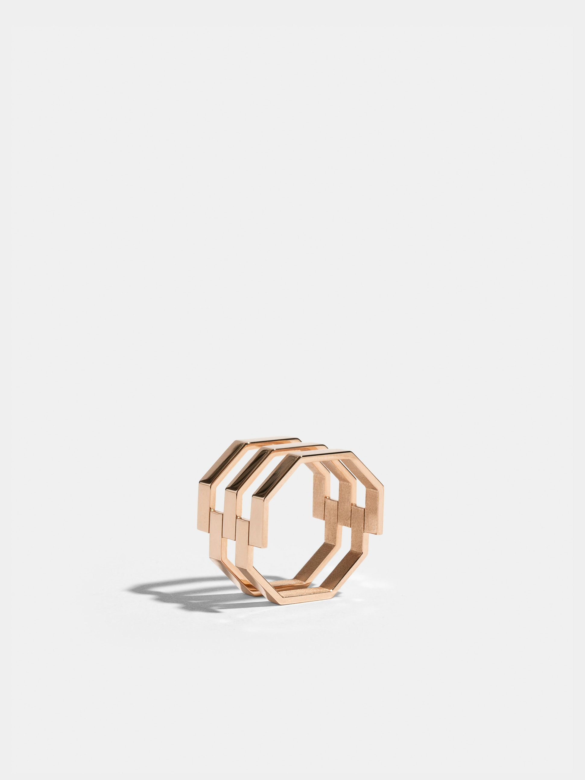 Octogone 5 ring in 18k Fairmined pink ethical gold | JEM Jewellery ethically minded 