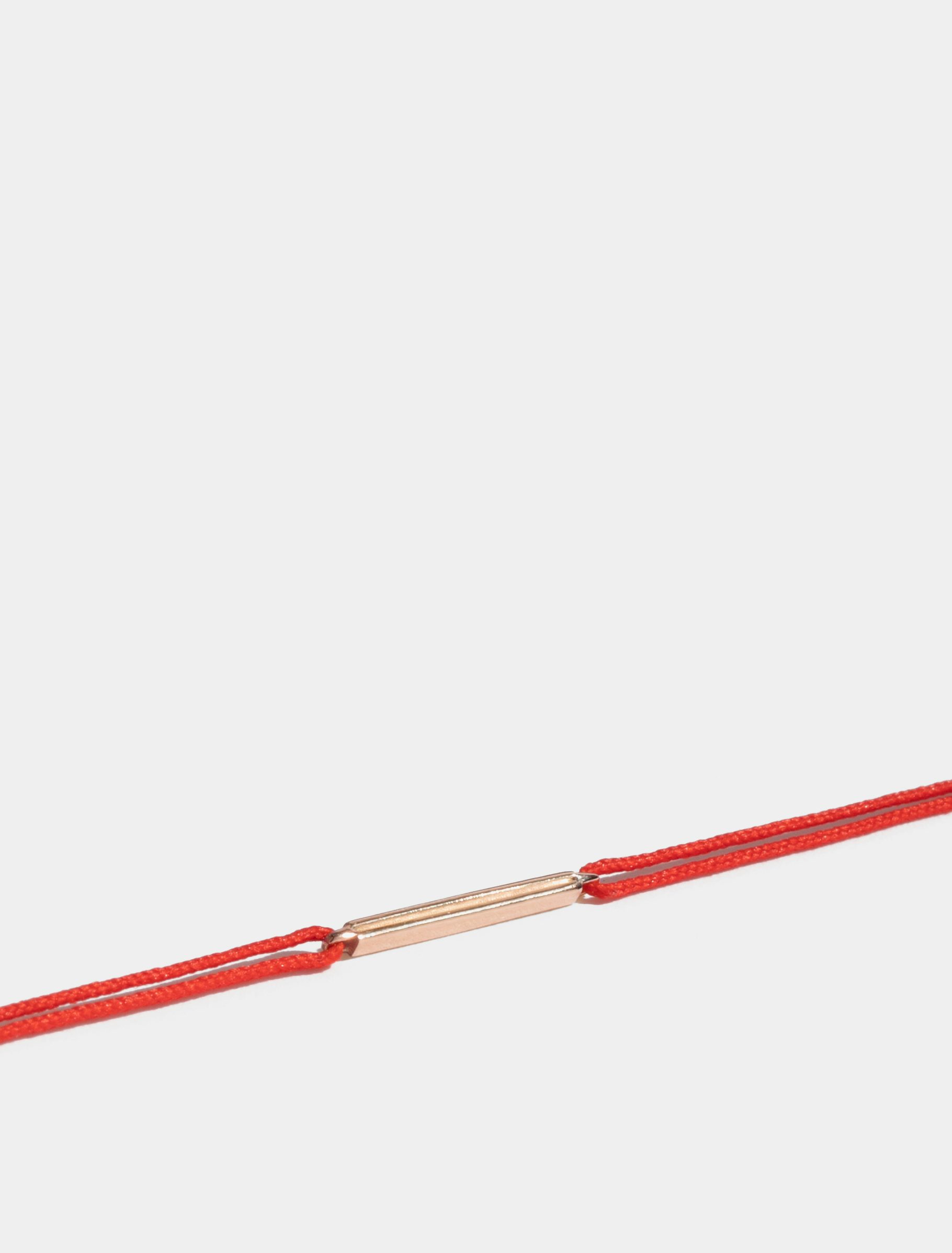 Motif Anagramme double-jonc en Or rose éthique 18 carats certifié Fairmined, sur cordon