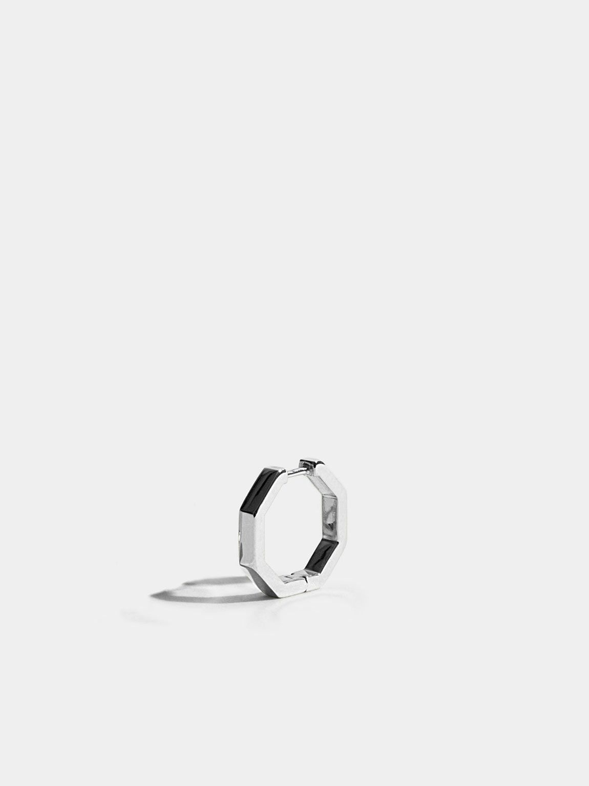 Octogone 13mm single-loop in 18k Fairmined ethical white gold | JEM Jewellery Ethically Minded
