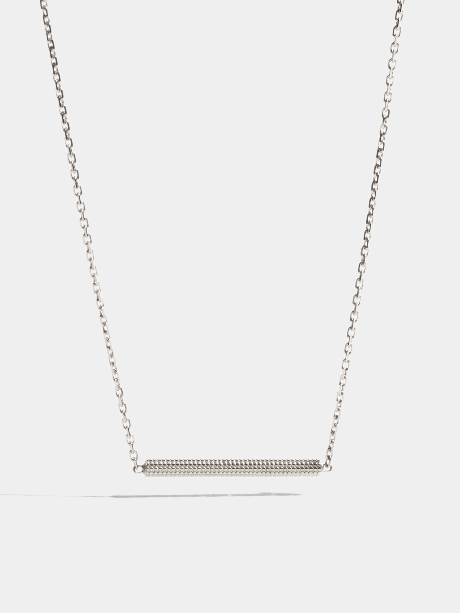 Anagramme "millegrains" motif in white gold 18k Fairmined ethical, on 42 cm chain