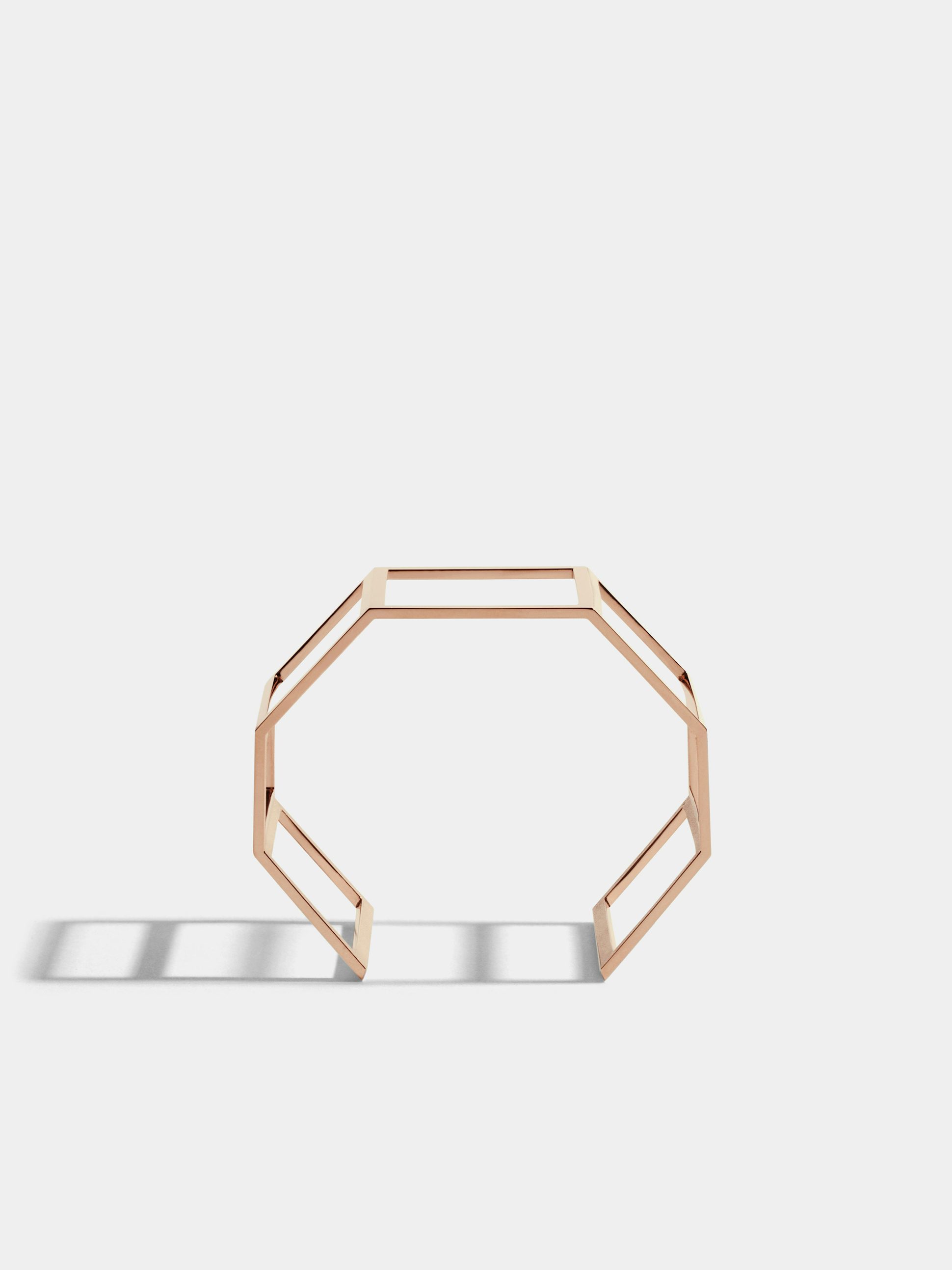 Octogone cuff in 18k Fairmined ethical rose gold (40mm wide)