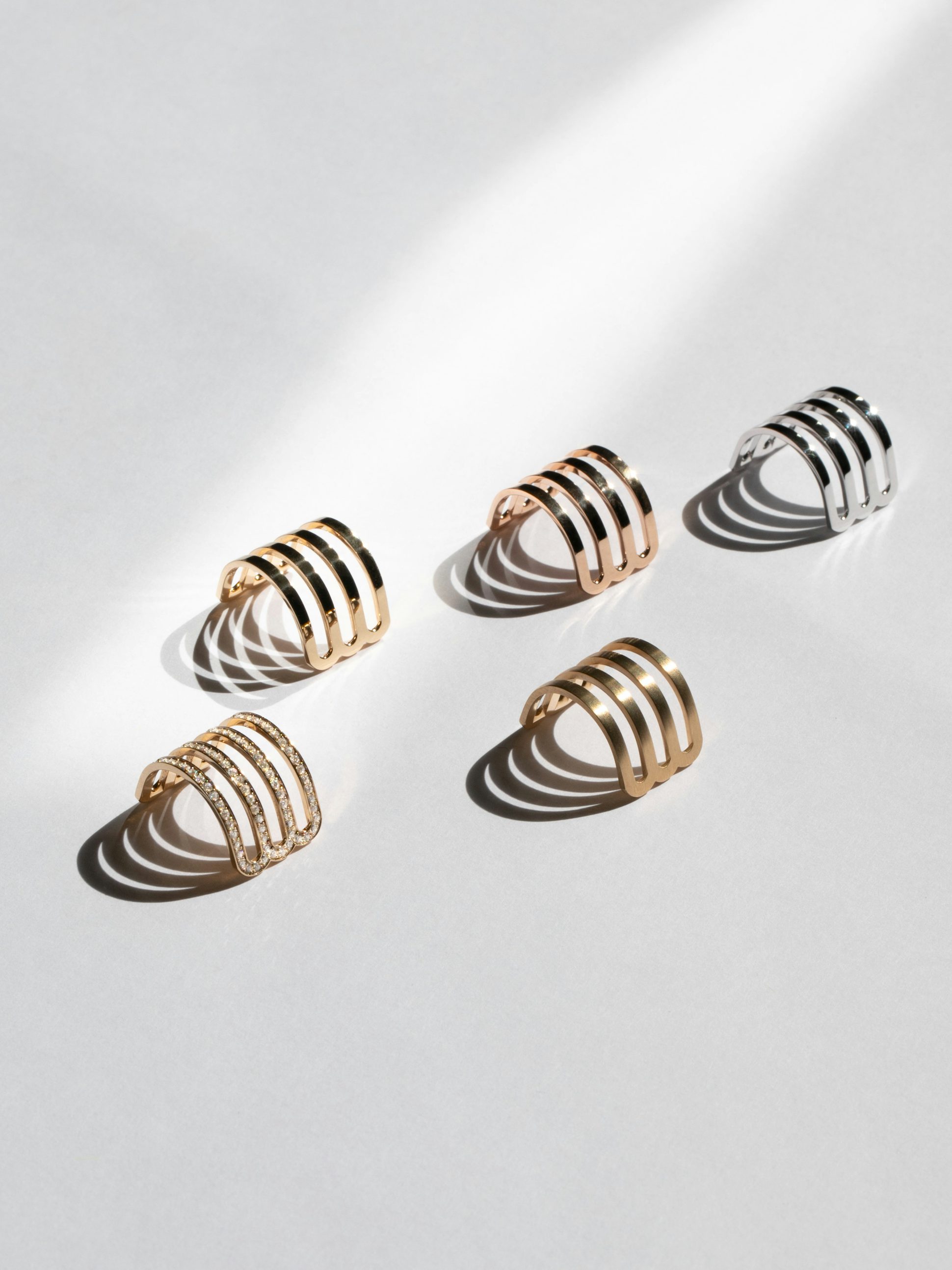Bagues Étreintes en Or jaune, rose et blanc certifié Fairmined - Diamant de synthèse - JEM joaillerie éthique