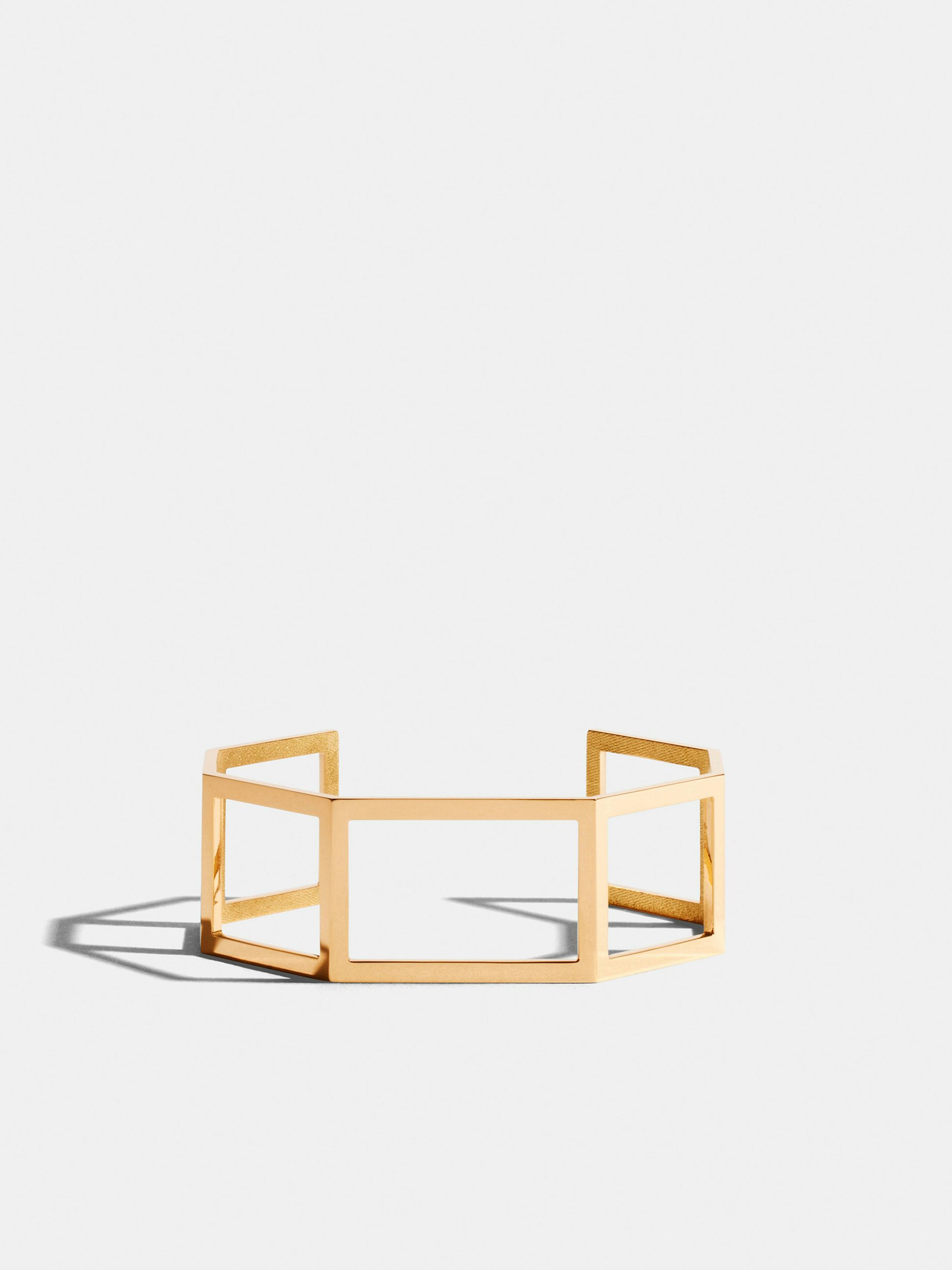 Octogone cuff in 18k Fairmined ethical yellow gold (20mm wide)