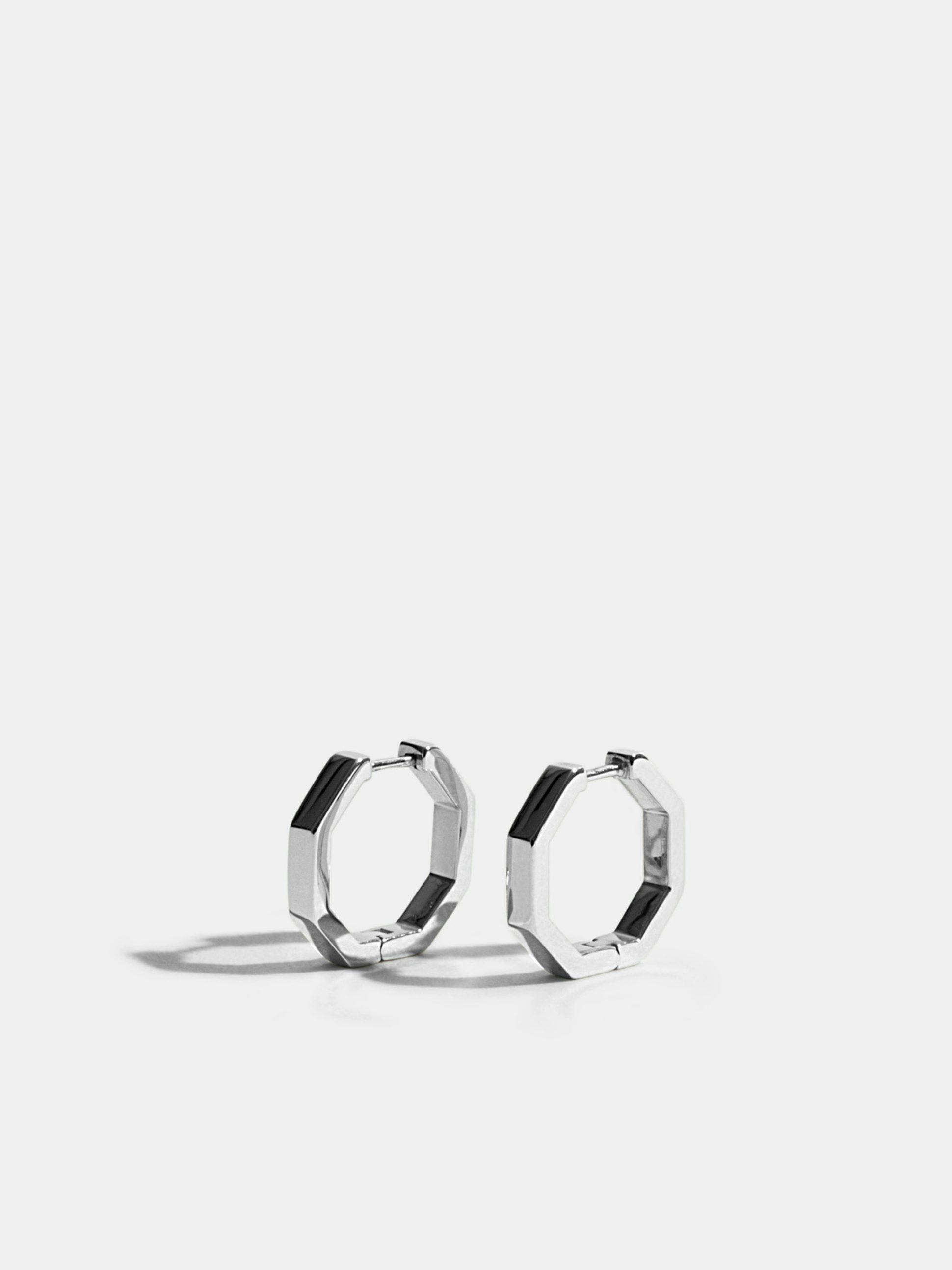 Boucles Octogone 13 en Or blanc éthique 18 carats certifié Fairmined