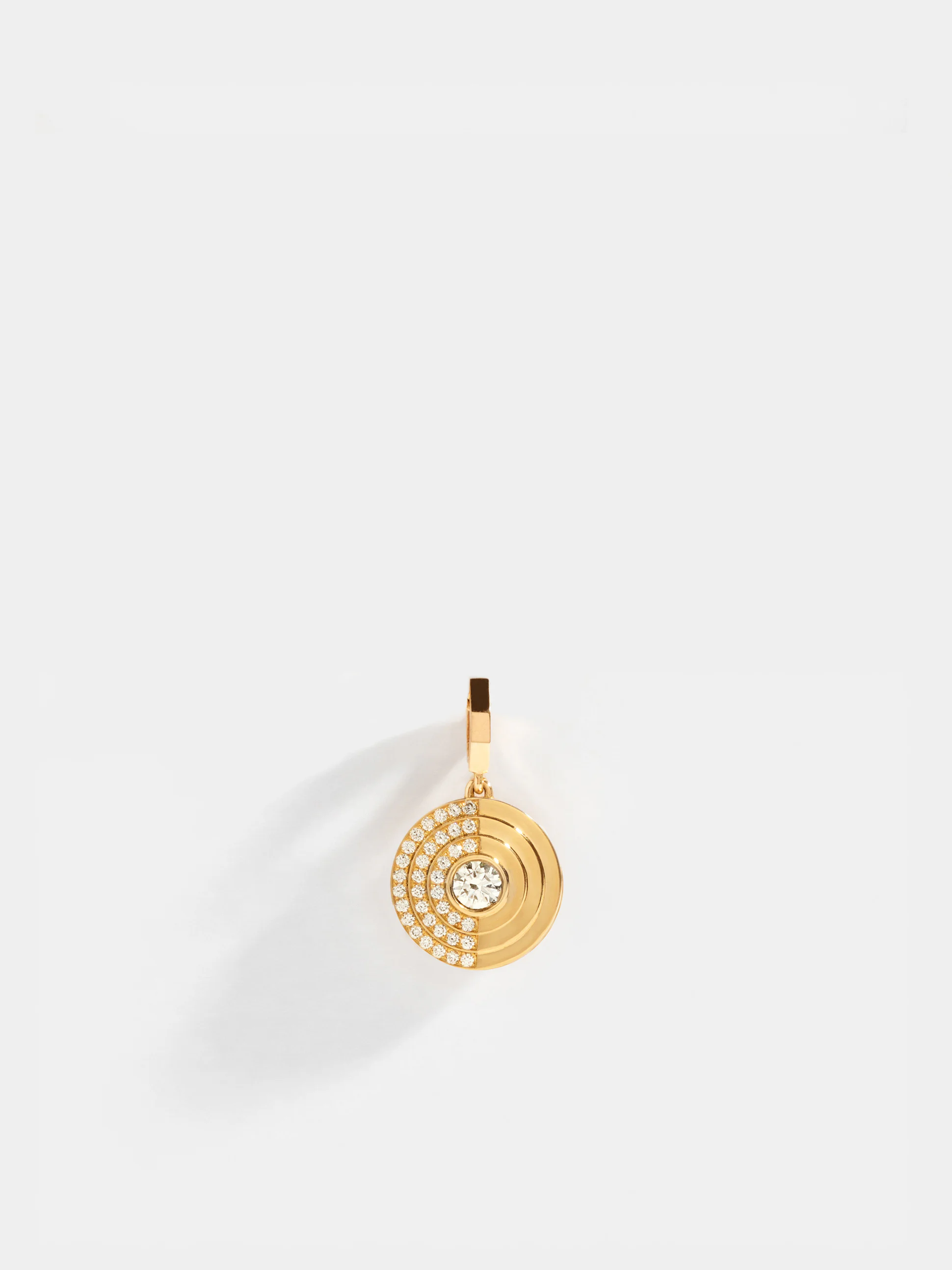 Pendentif Via halo petit modèle moitié pavé 