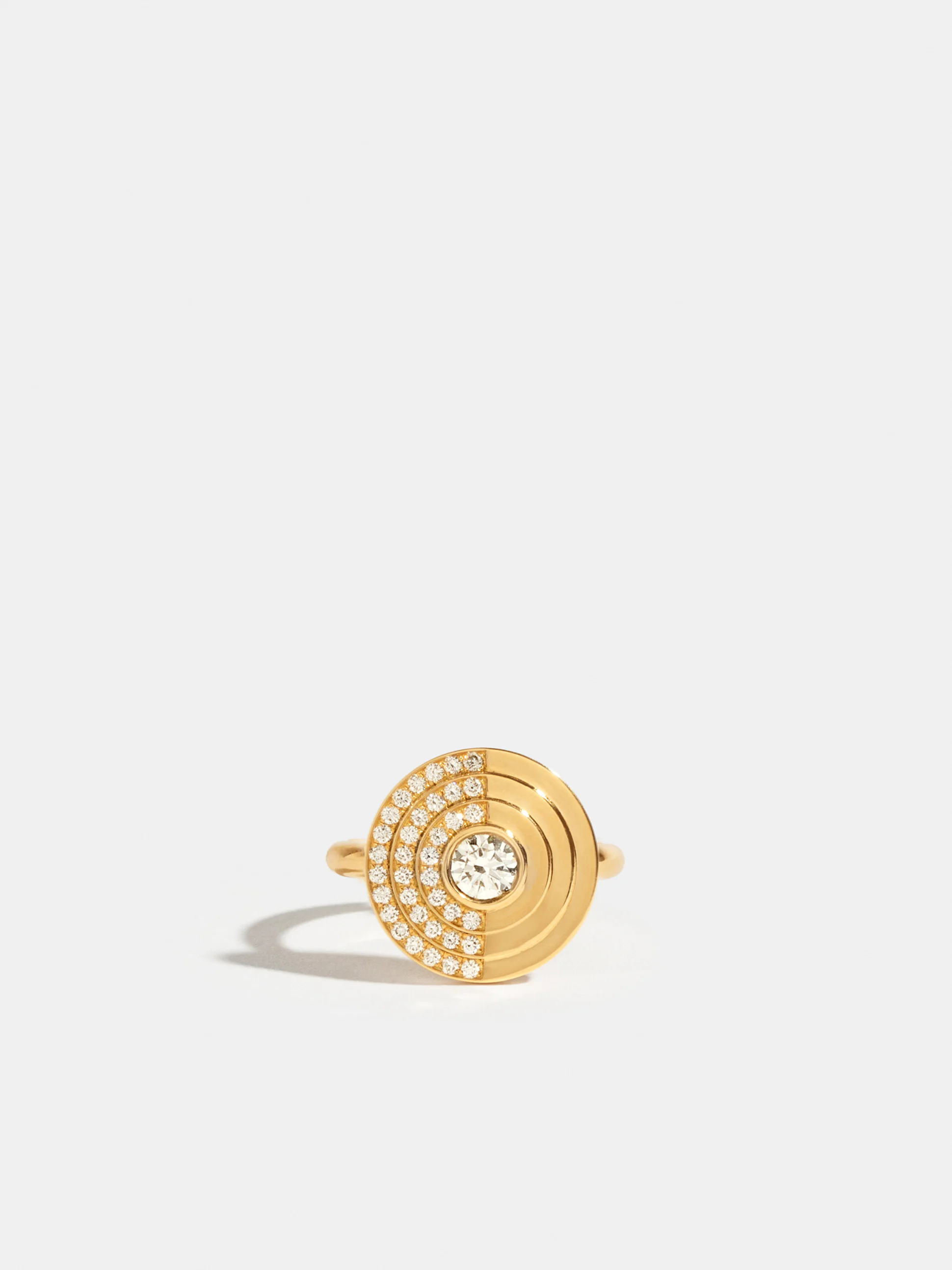 Bague Via halo 0,50ct semi pavée 