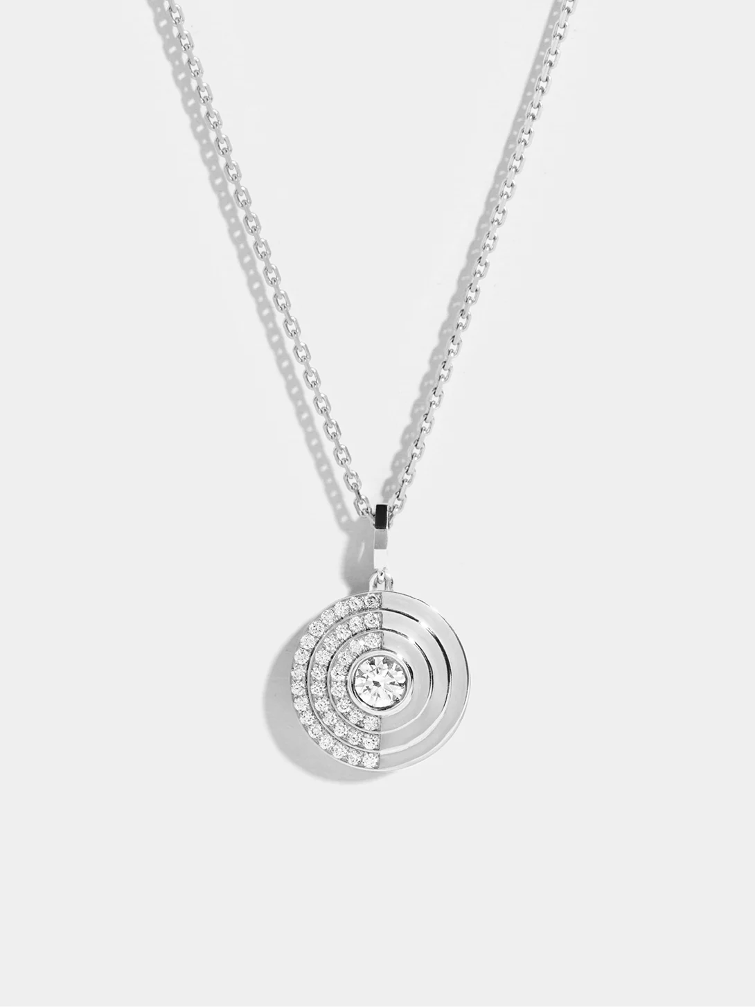 Pendentif Via halo moyen modèle semi pavé sur chaine