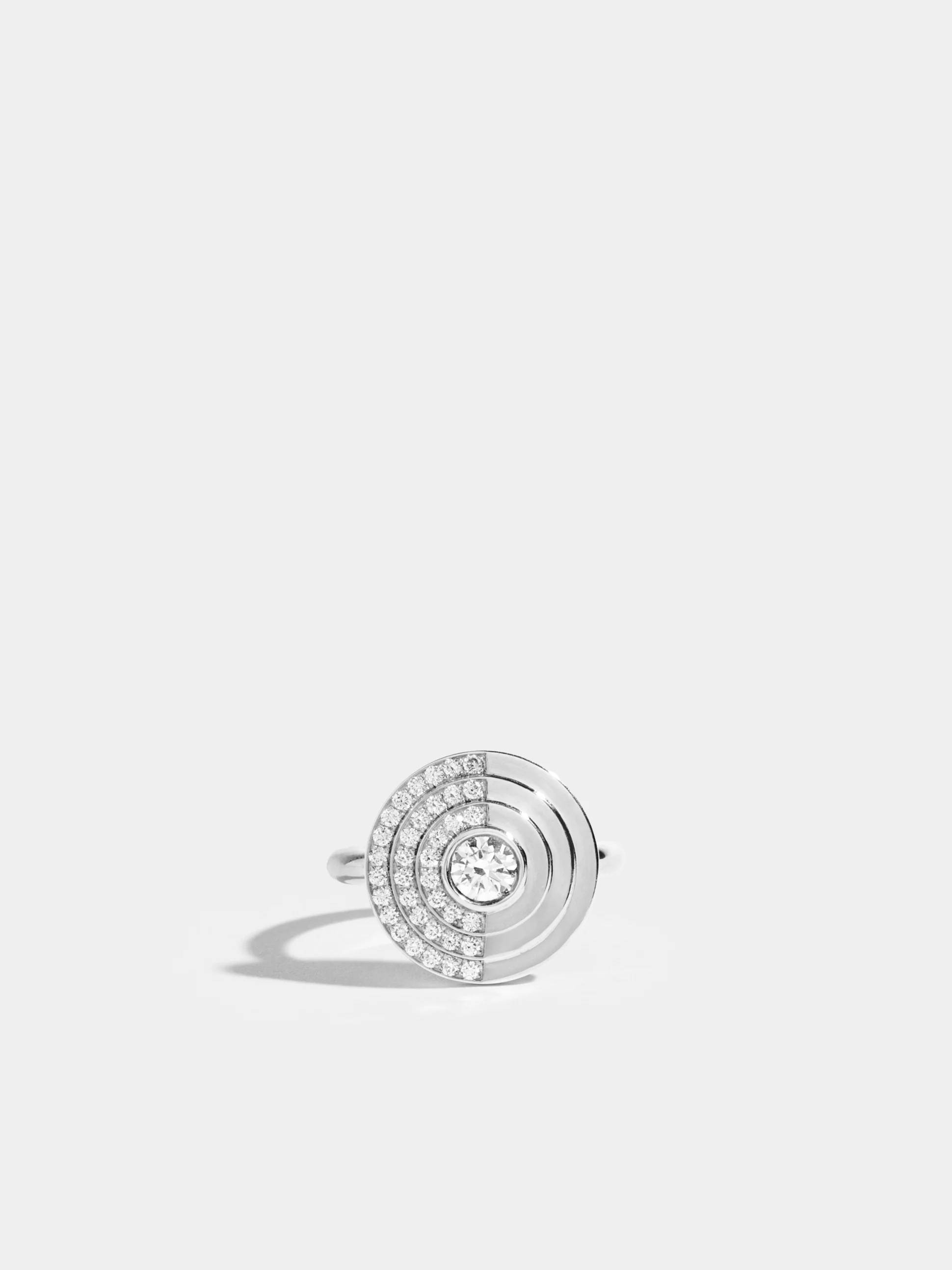 Bague Via halo 0,50ct semi pavée 