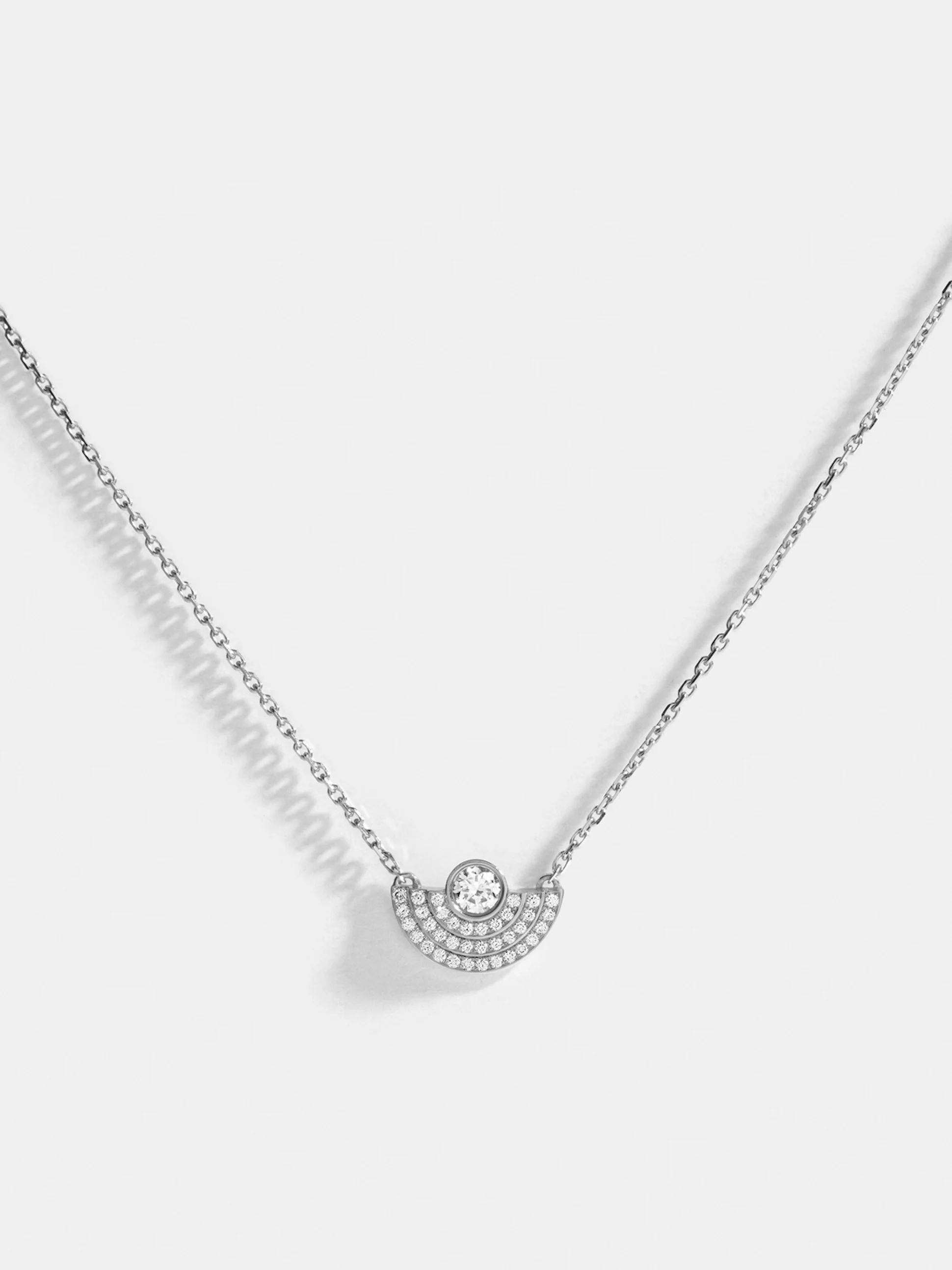 Collier Via demi-jour petit modèle pavé