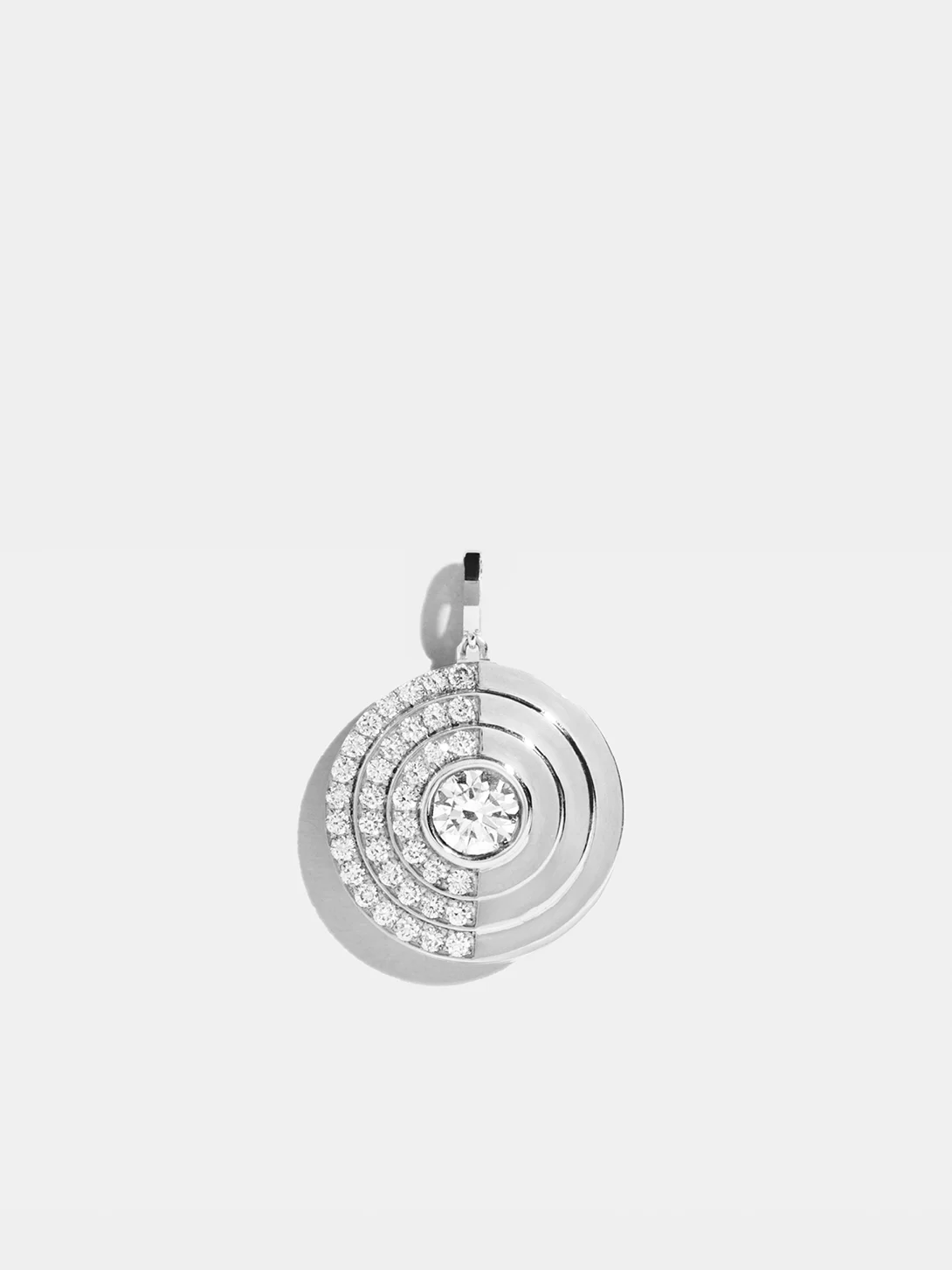Pendentif Via halo grand modèle semi pavé