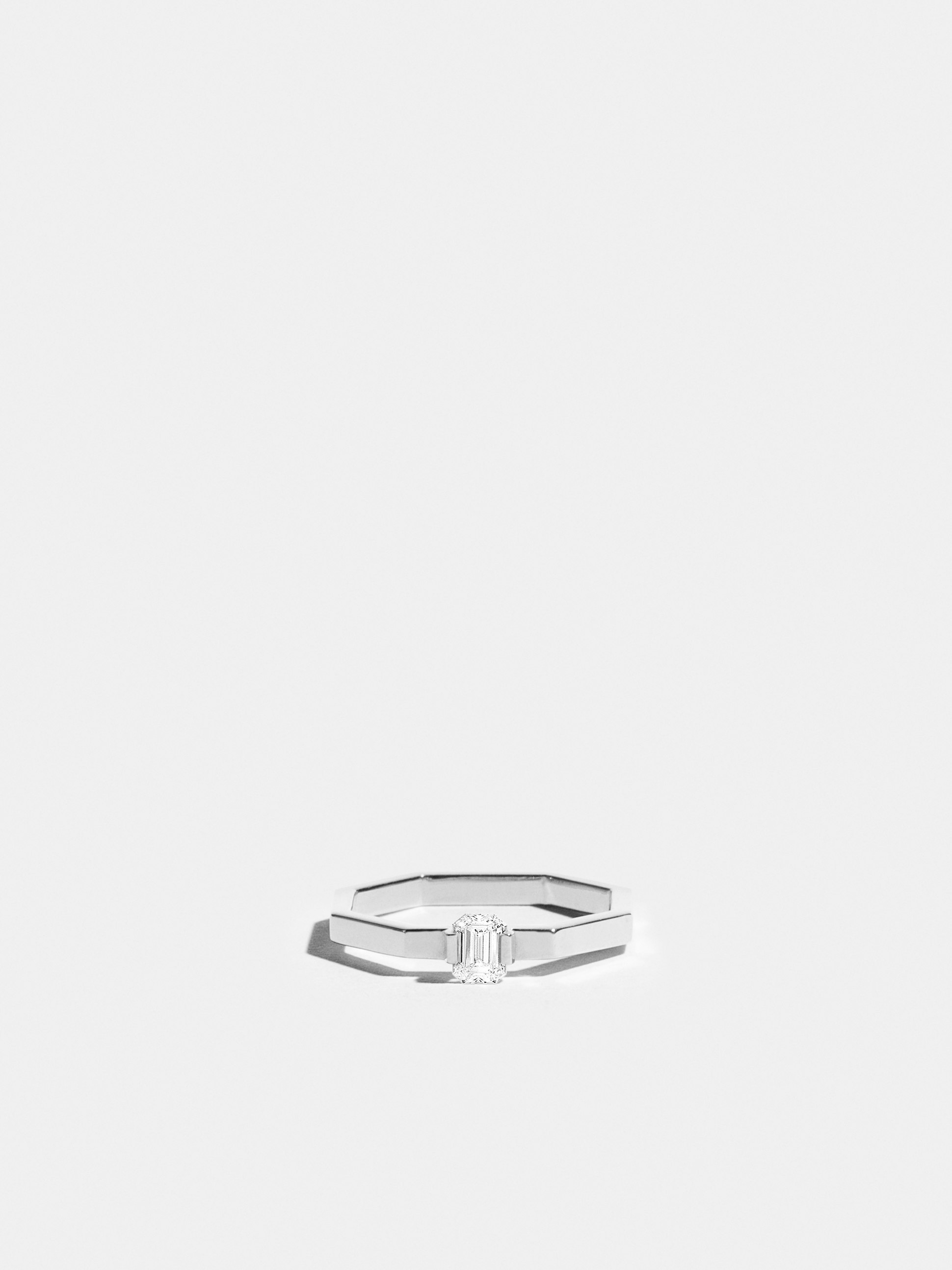 Solitaire Octogone fine emerald