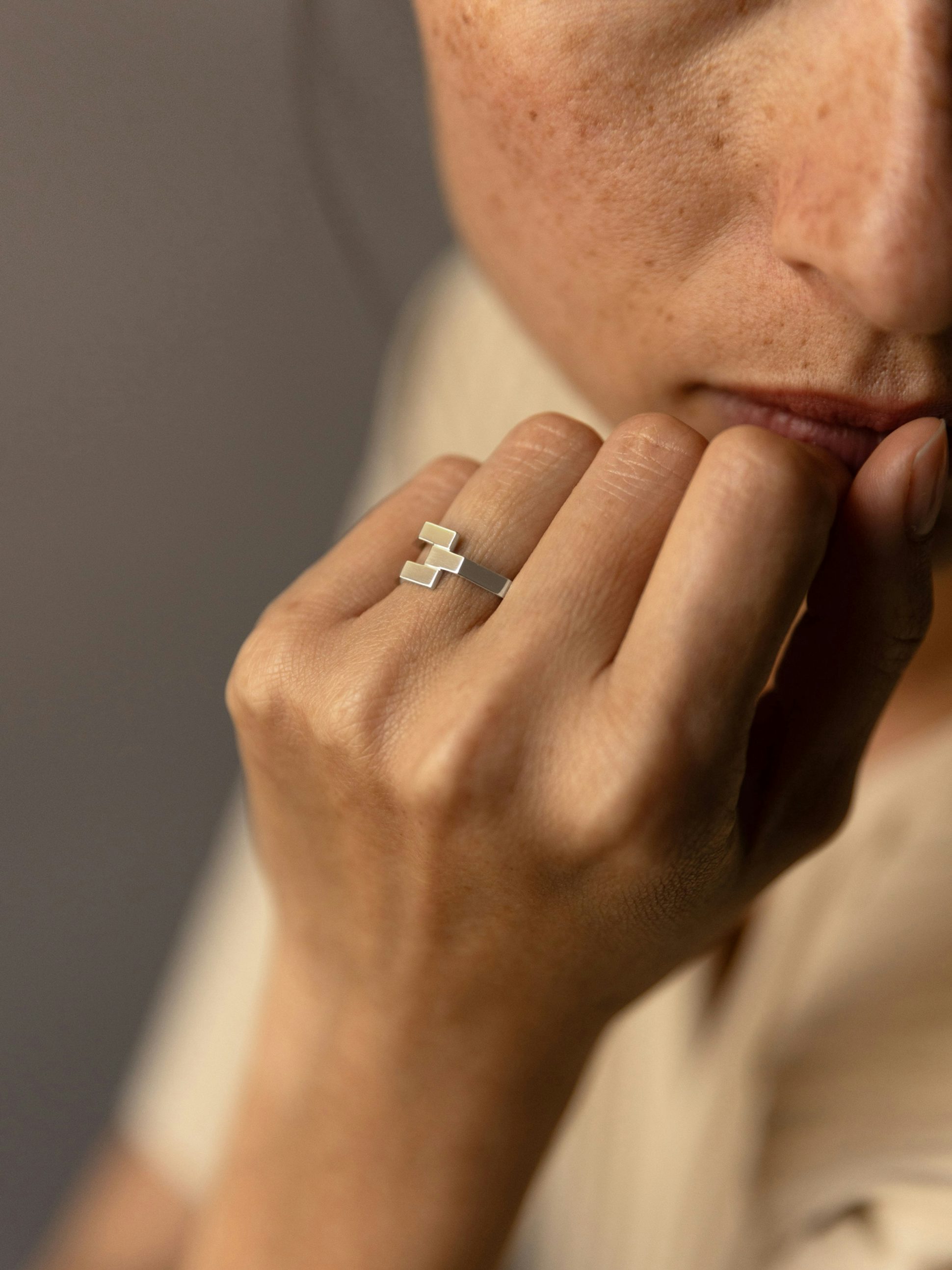 Bague Octogone triple