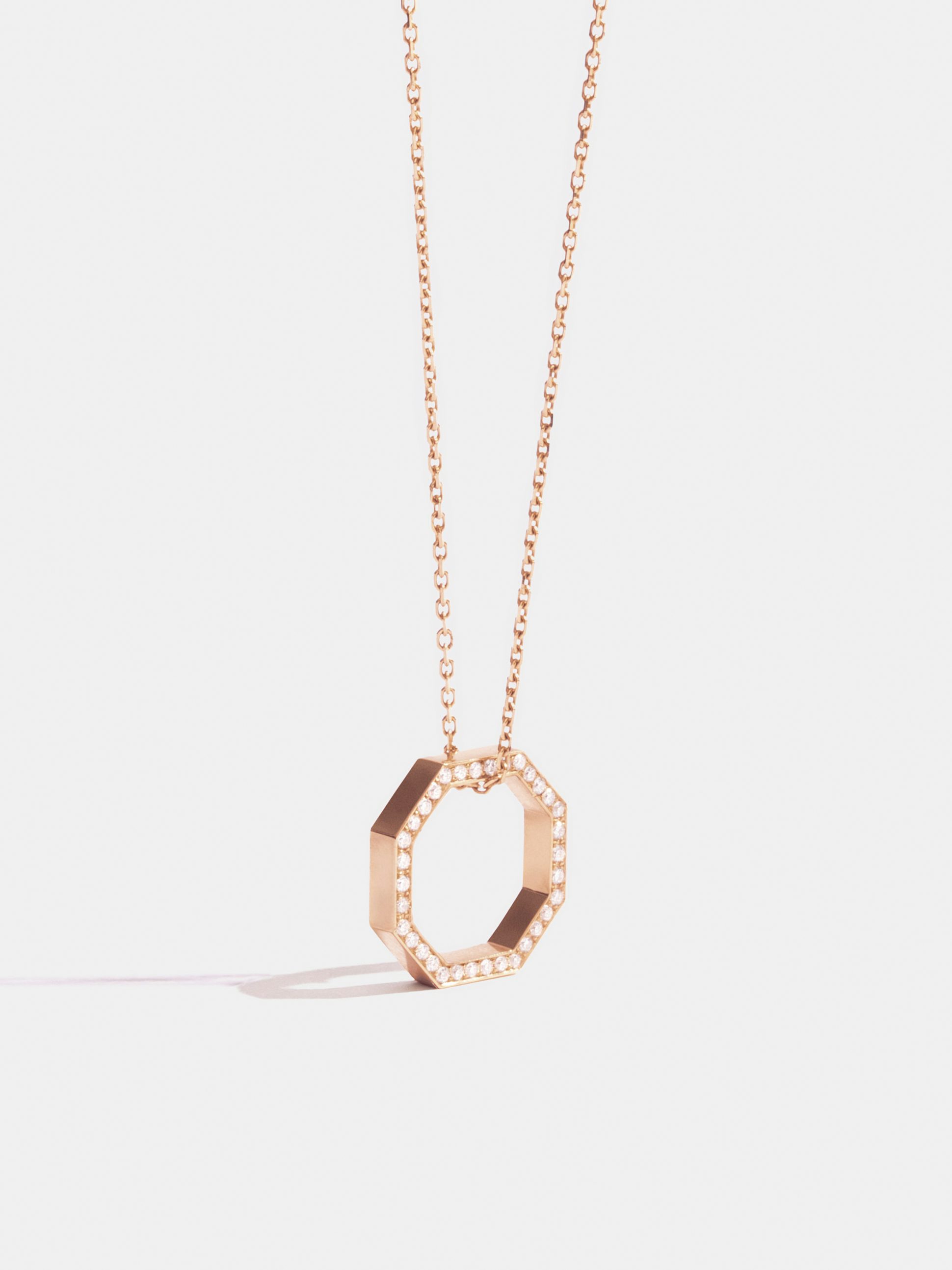 Collier Octogone 14 pavé