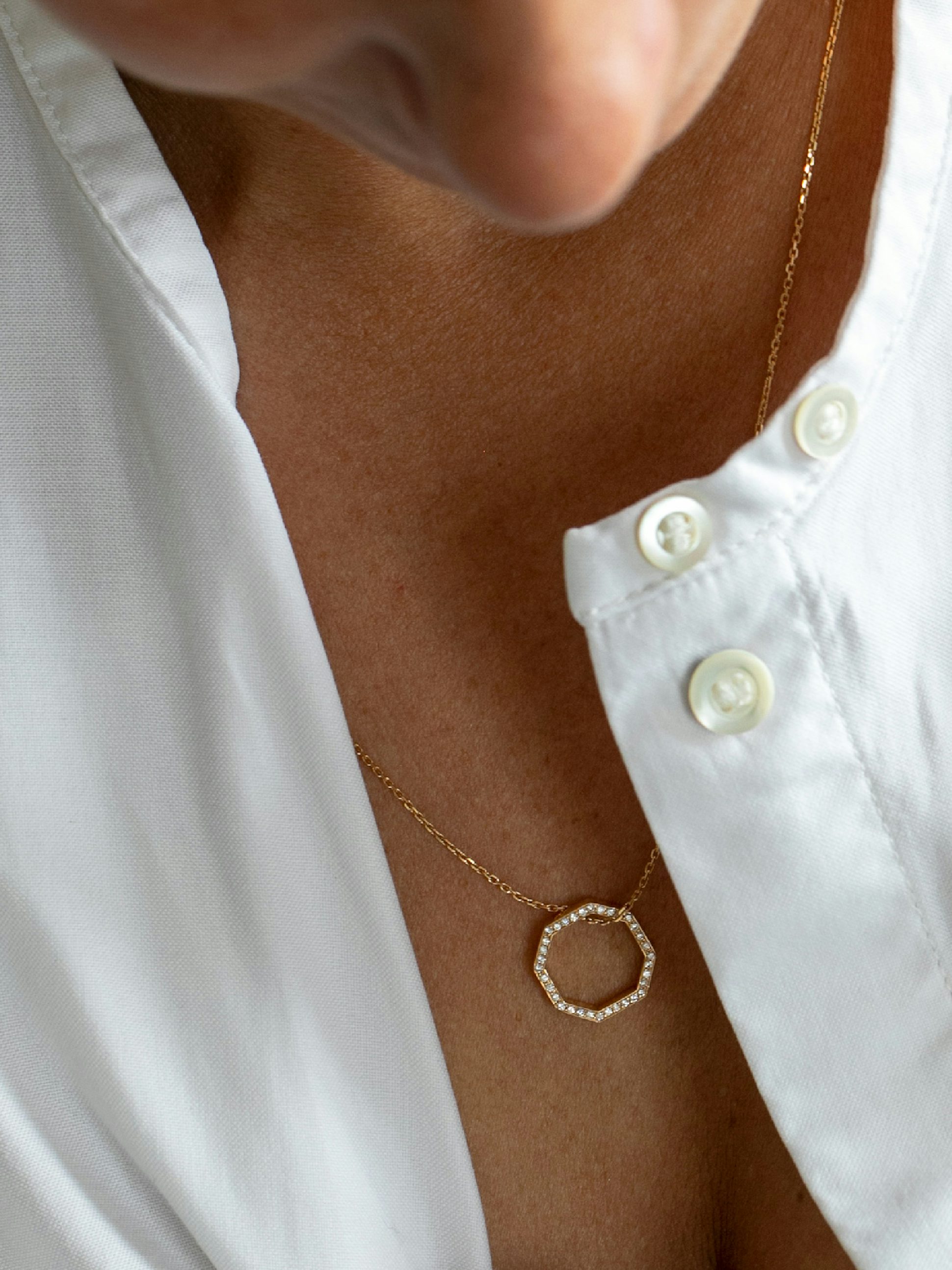 Collier Octogone 14 pavé