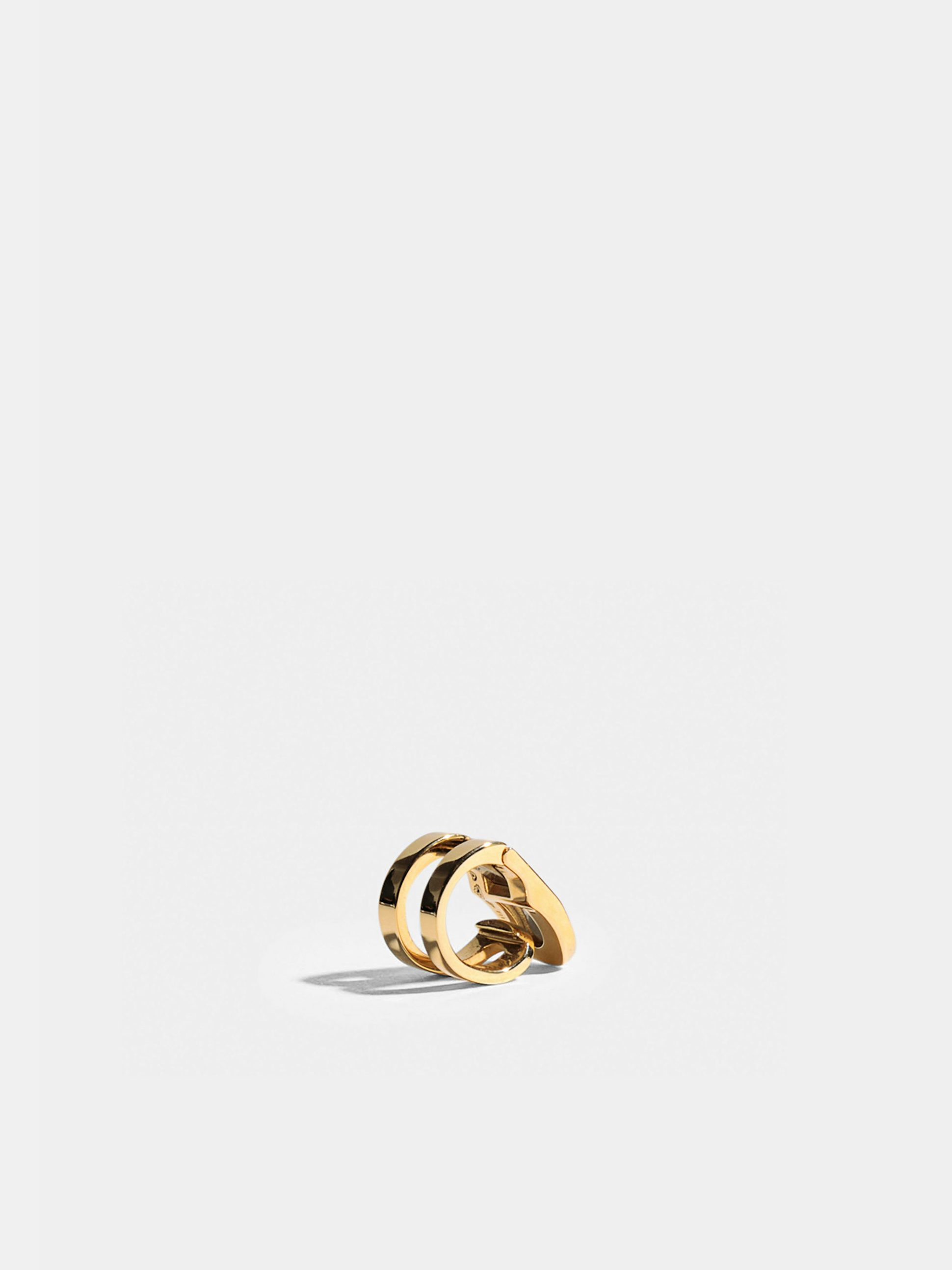 Clip d'oreille sur 2 rangs se portant à l'hélix, en Or jaune éthique 18 carats certifié Fairmined.
