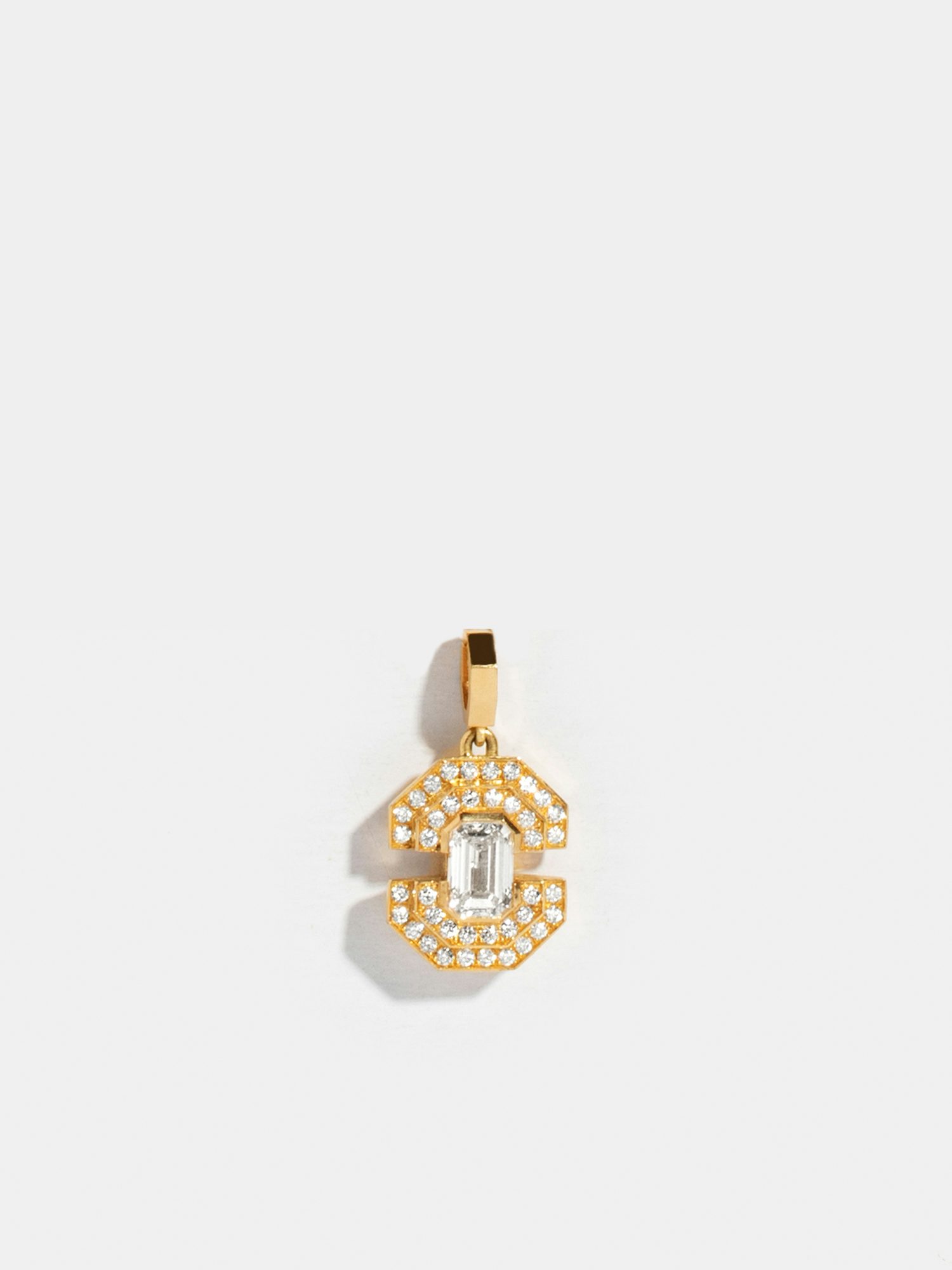 Pendentif Via Emeraude pavé - diamant émeraude 0,75ct en Or jaune éthique | JEM, joaillerie éthique française