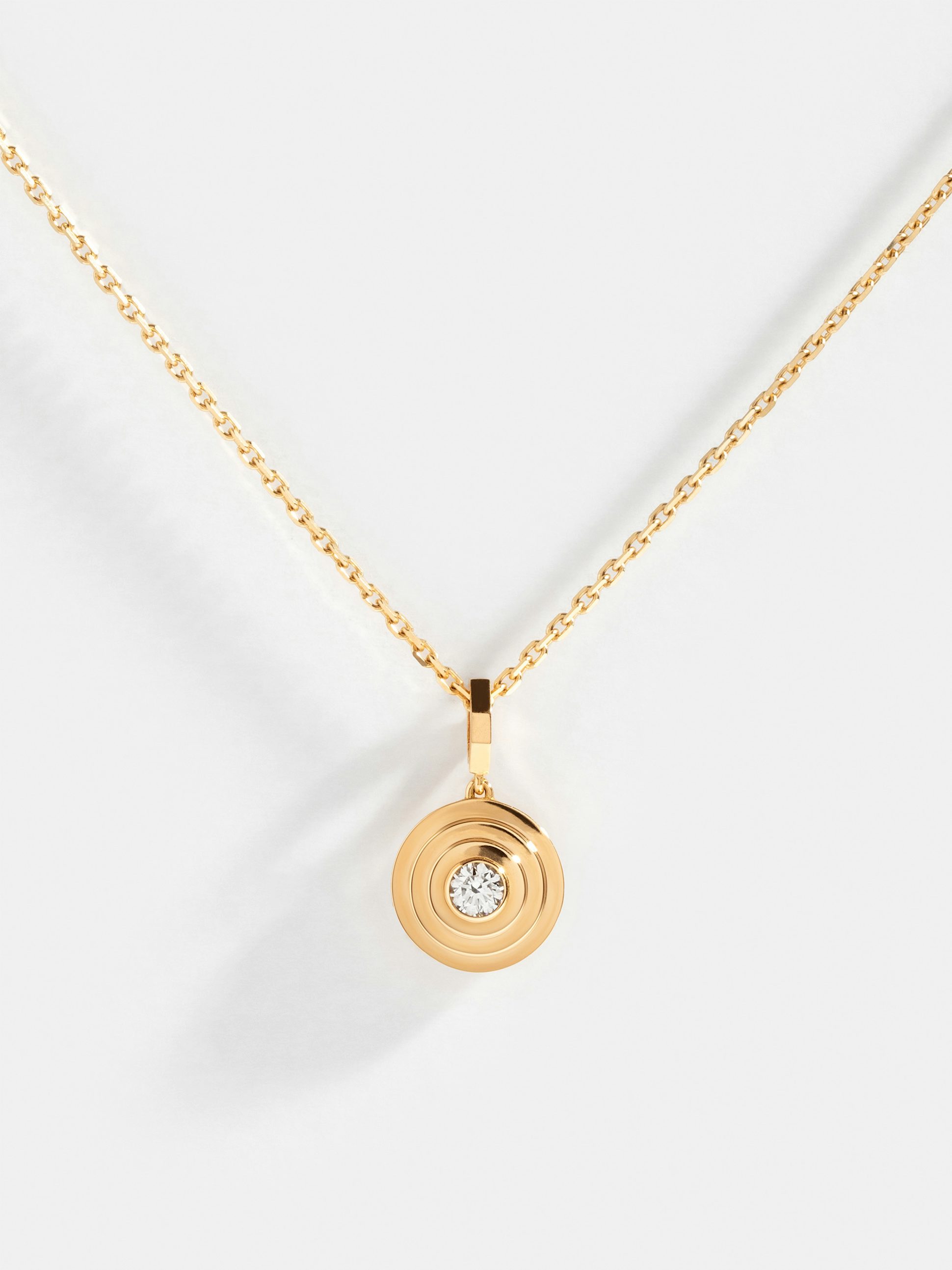 Collier Via Rond - diamant rond 0,10ct en Or jaune éthique | JEM, joaillerie éthique française