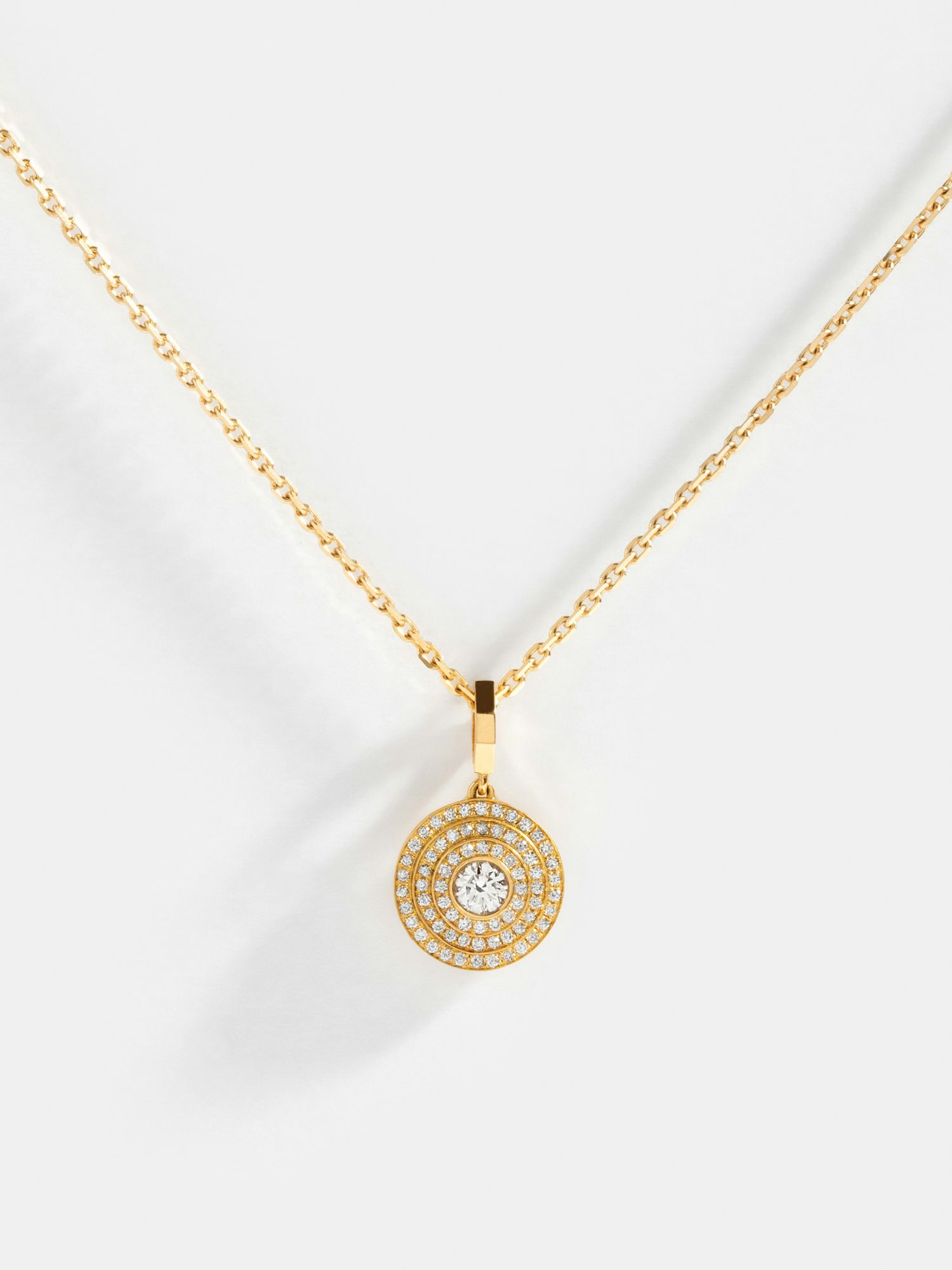 Collier Via Rond pavé - diamant rond 0,10ct en Or jaune éthique | JEM, joaillerie éthique française